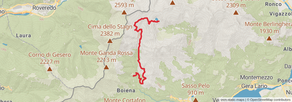 Sentiero Italia - Alps Section stage 92 Map