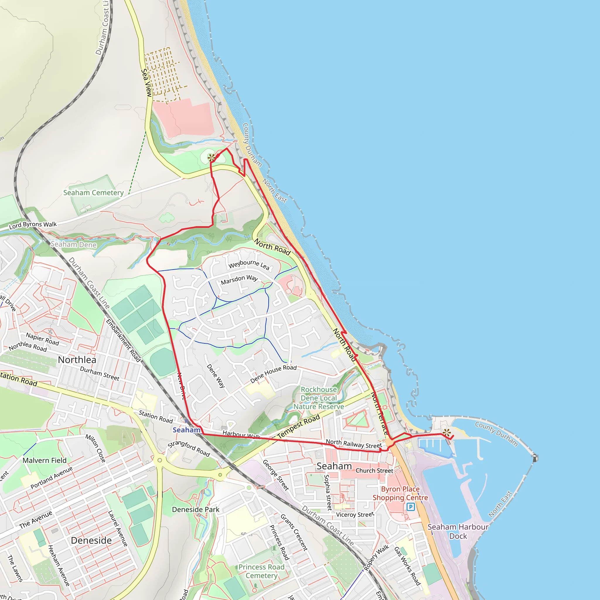Seaham Circular Walk mobile static map
