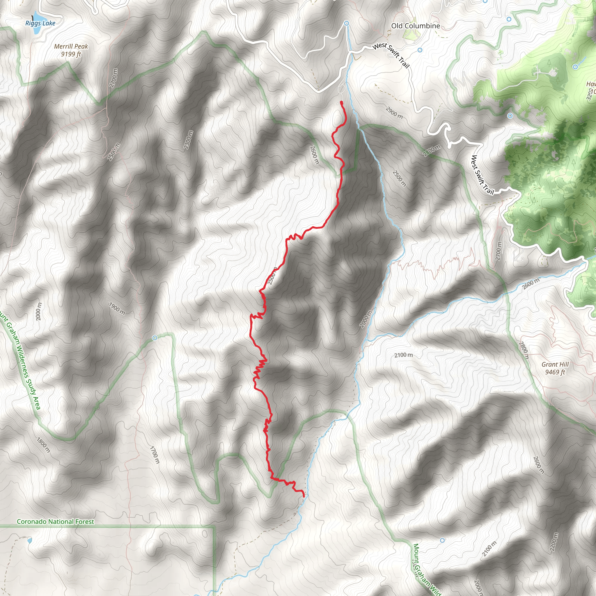 Grant Goudy Ridge Trail mobile static map