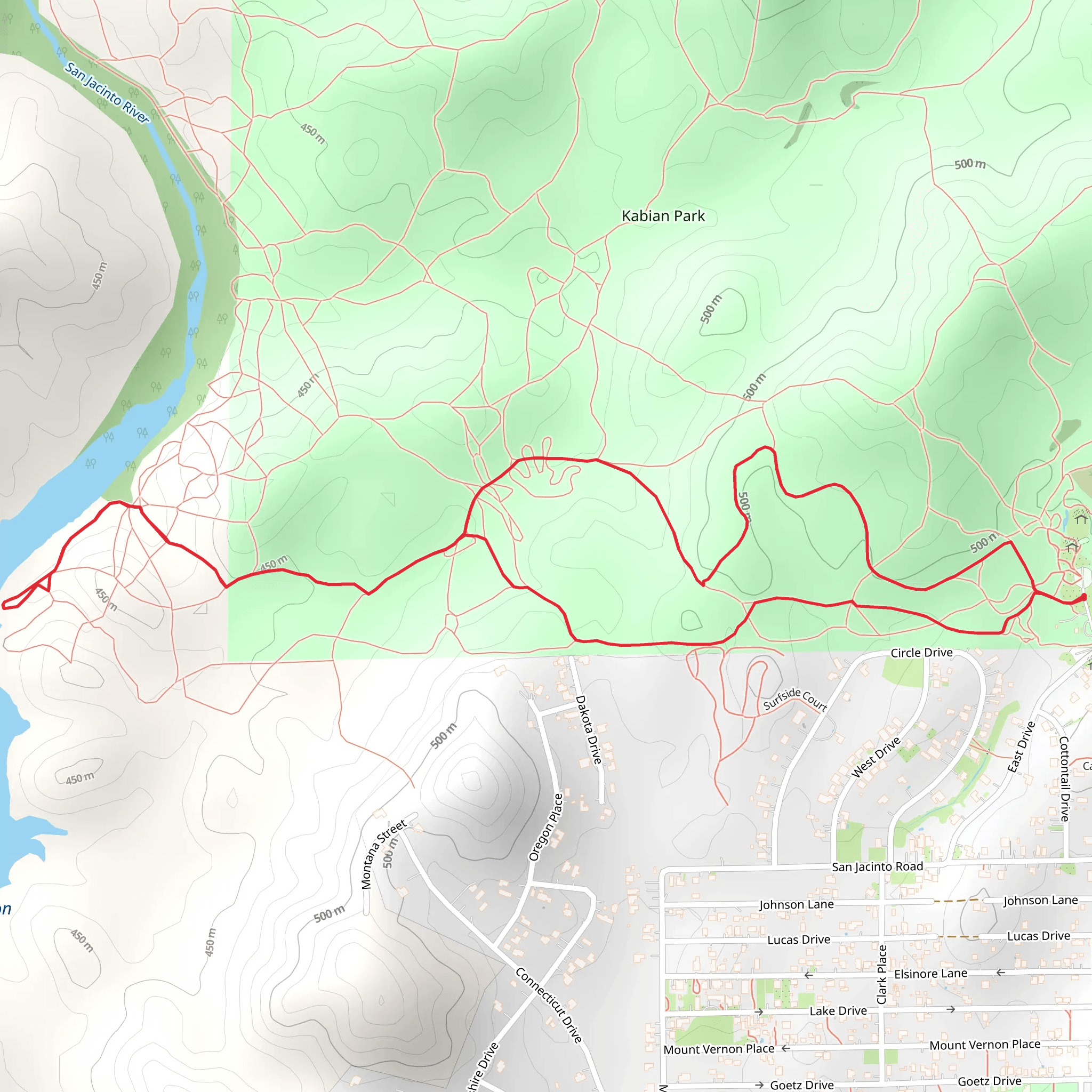 San Jacinto River Loop mobile static map