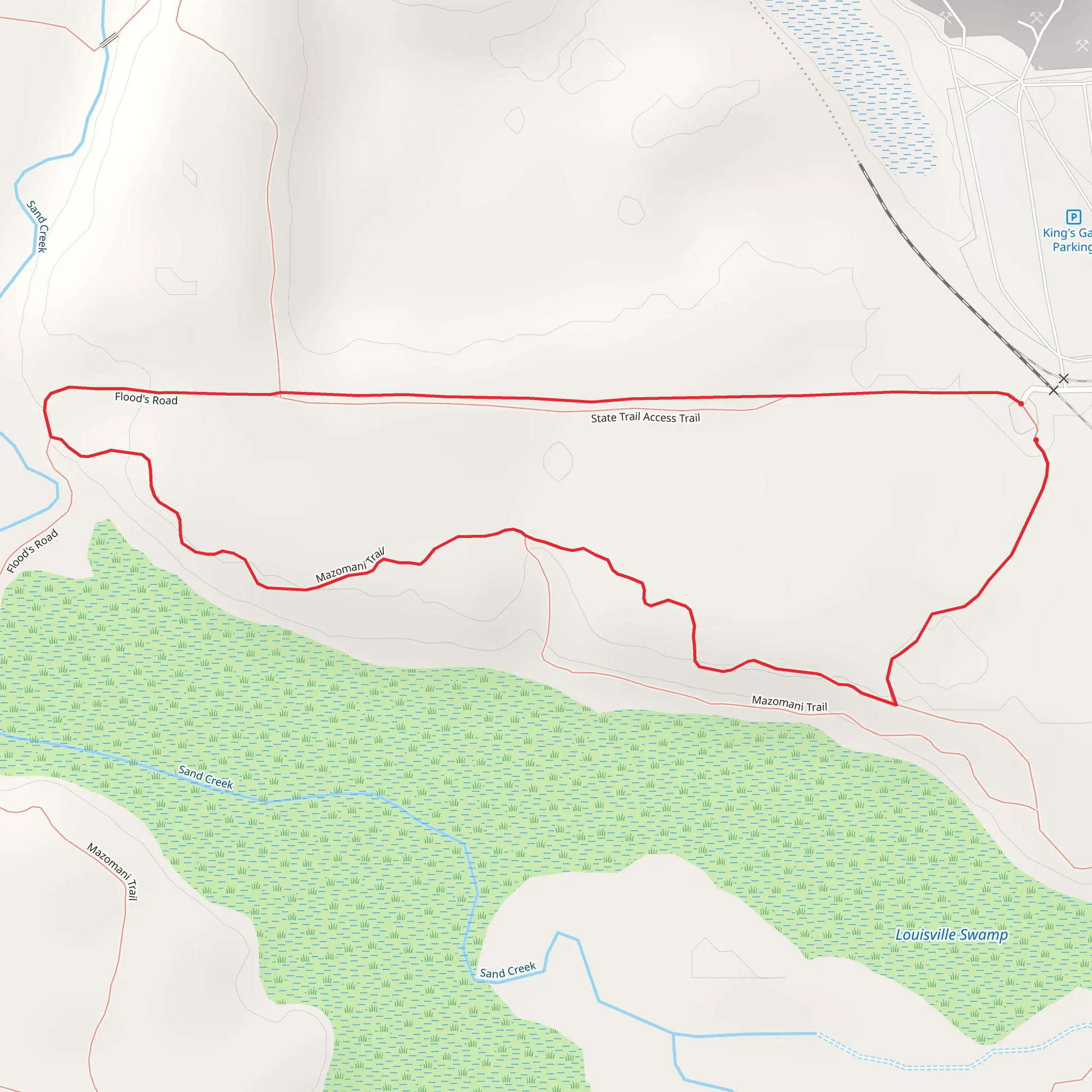 Mazomani Trail and State Trail Access Trail Loop mobile static map