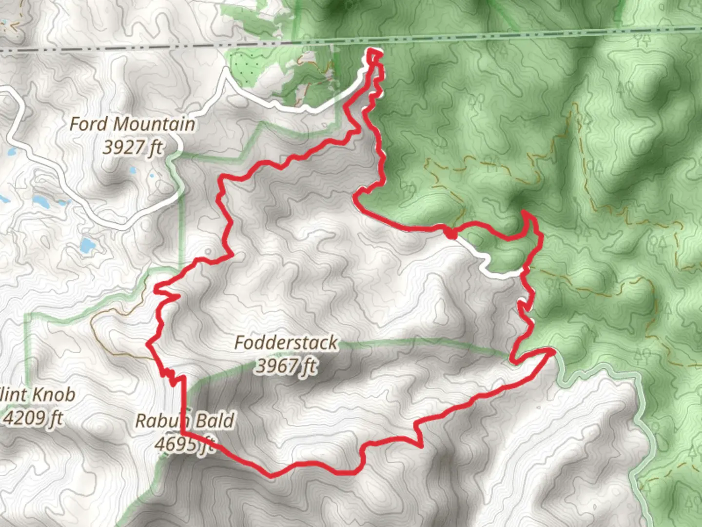 An image depicting the trail Rabun Bald, Bartram Trail and Holcomb Creek Trail Loop and its surrounding area.