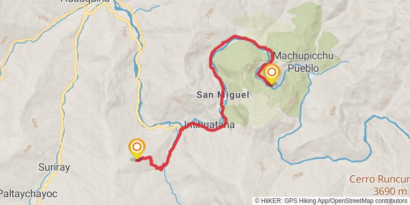 Salkantay Trek stage 6 Map