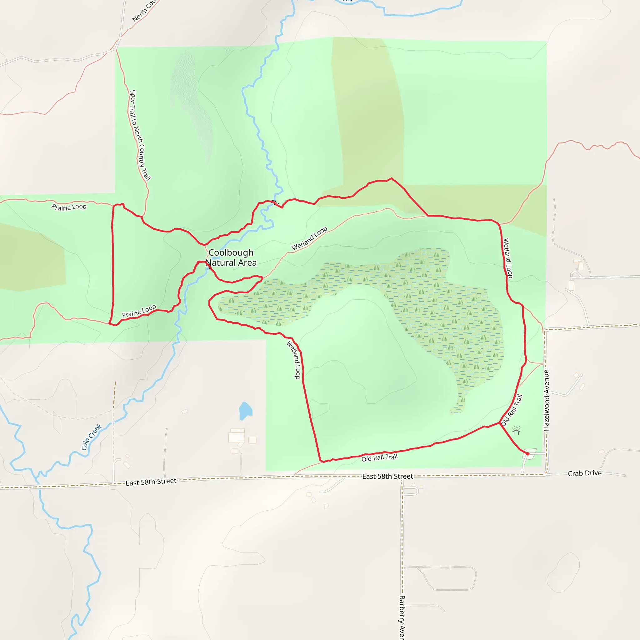 Old Rail and Wetland Loop Trail mobile static map