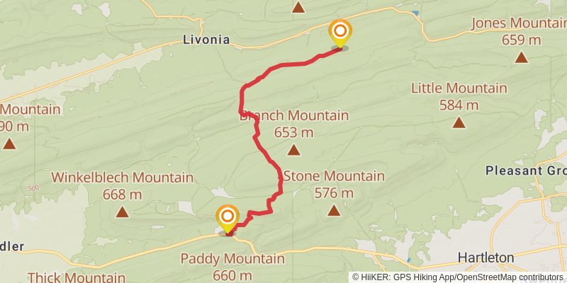 Mid State Trail - Pennsylvania stage 13 Map