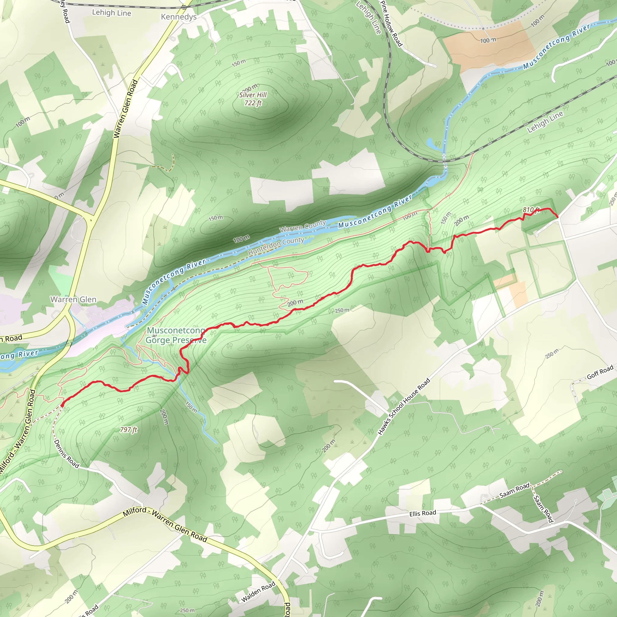 Highlands - Ridge Trail - Yellow Blaze mobile static map