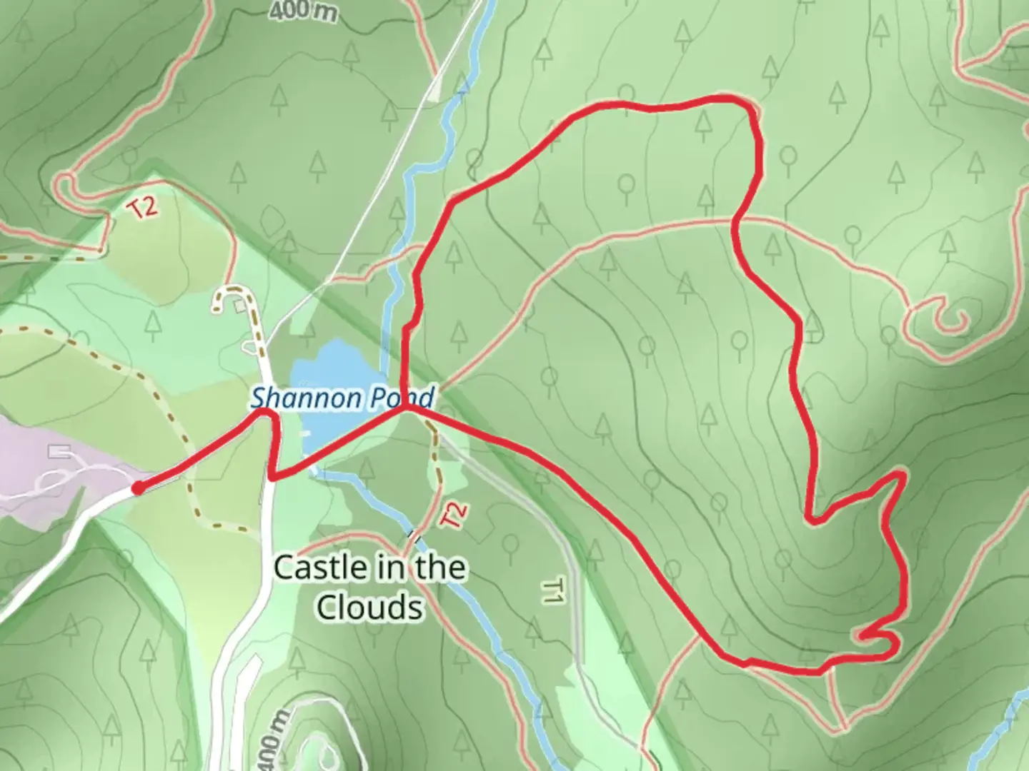 An image depicting the trail Turtleback Mountain Trail and Oak Ridge Trail Loop via Shannon Pond and its surrounding area.