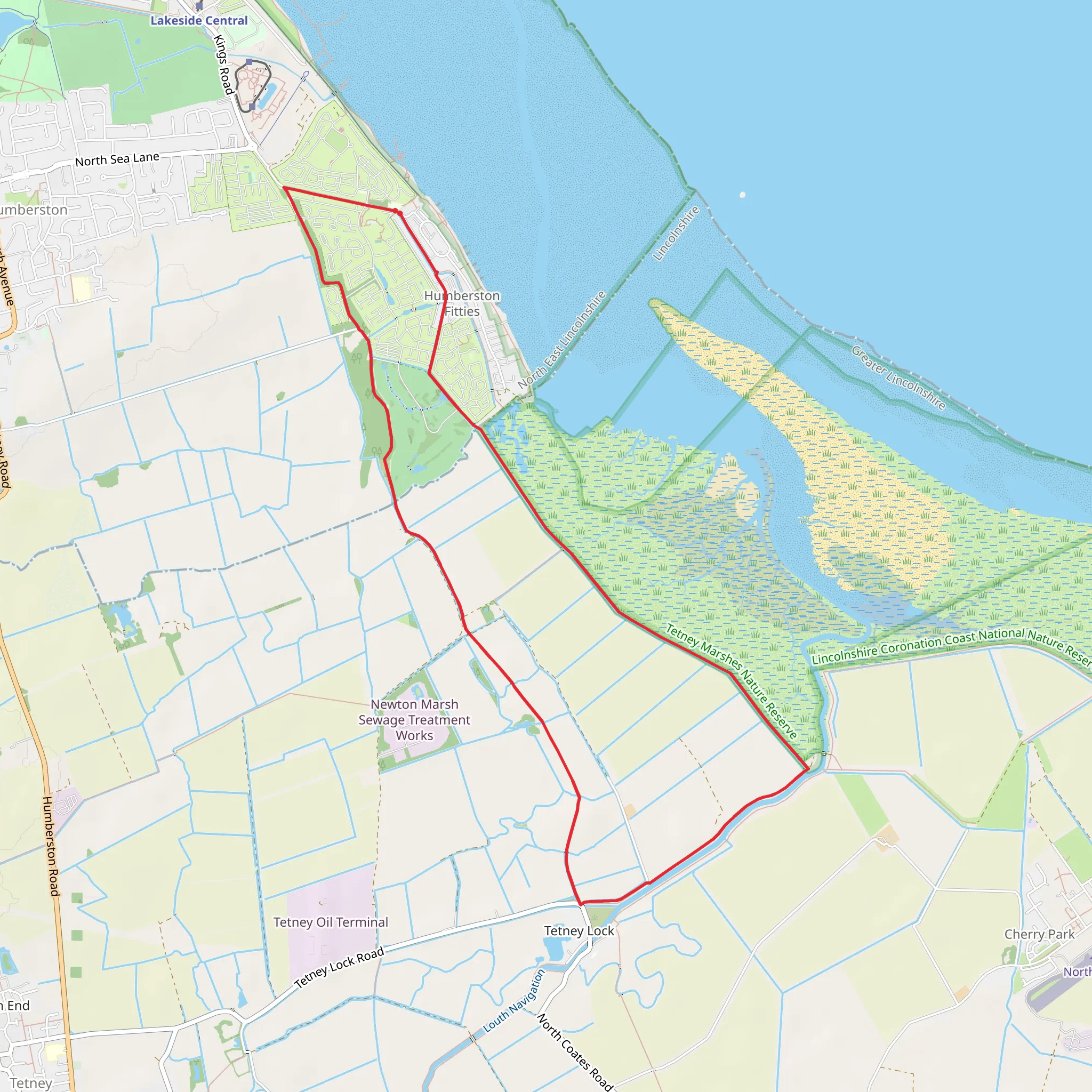 Cleethorpes to Tetney Lock Walk mobile static map
