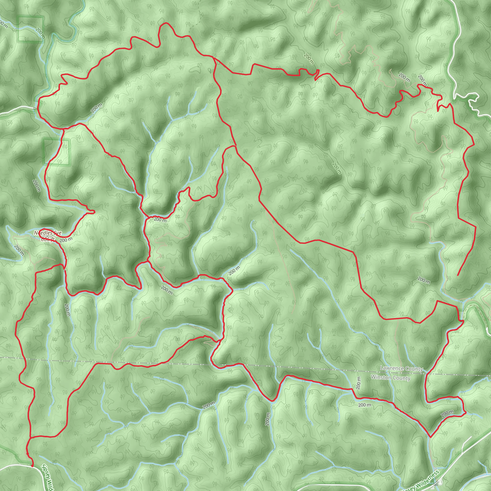 Sipsey Wilderness Loop mobile static map
