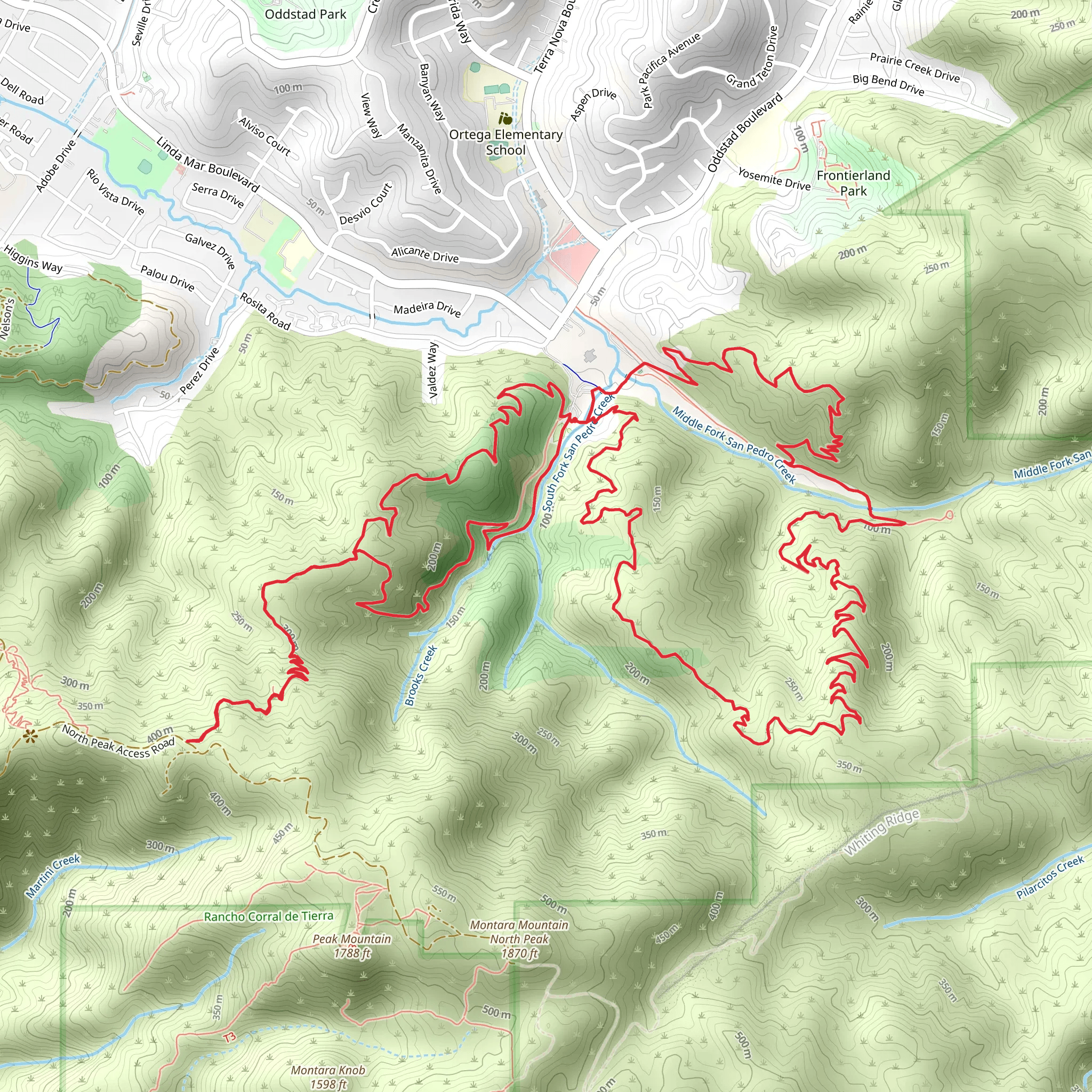 Montara Mountain Trail, Hazelnut Trail and Valley View Trail Loop mobile static map