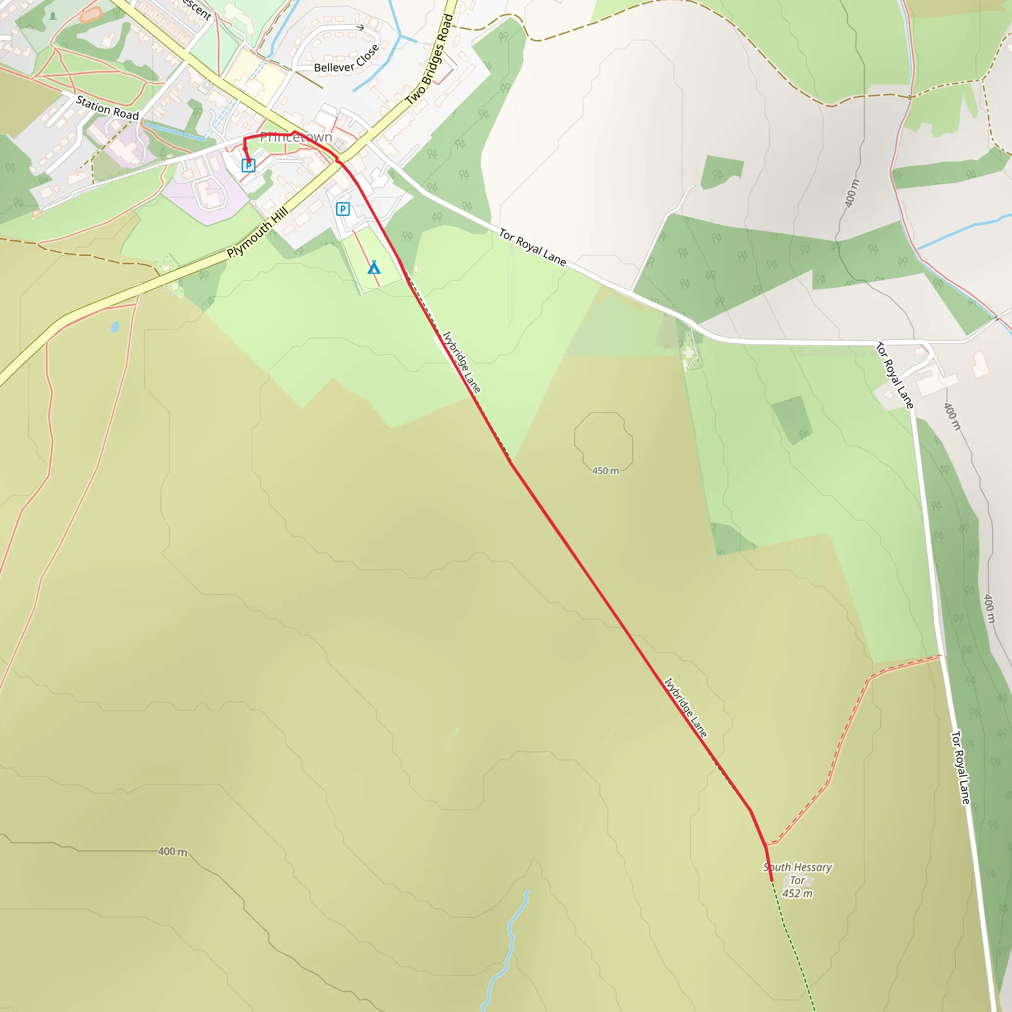 Dartmoor Princetown Walk mobile static map
