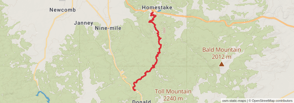 American Perimeter Trail - Rocky Mountains Primary stage 108 Map