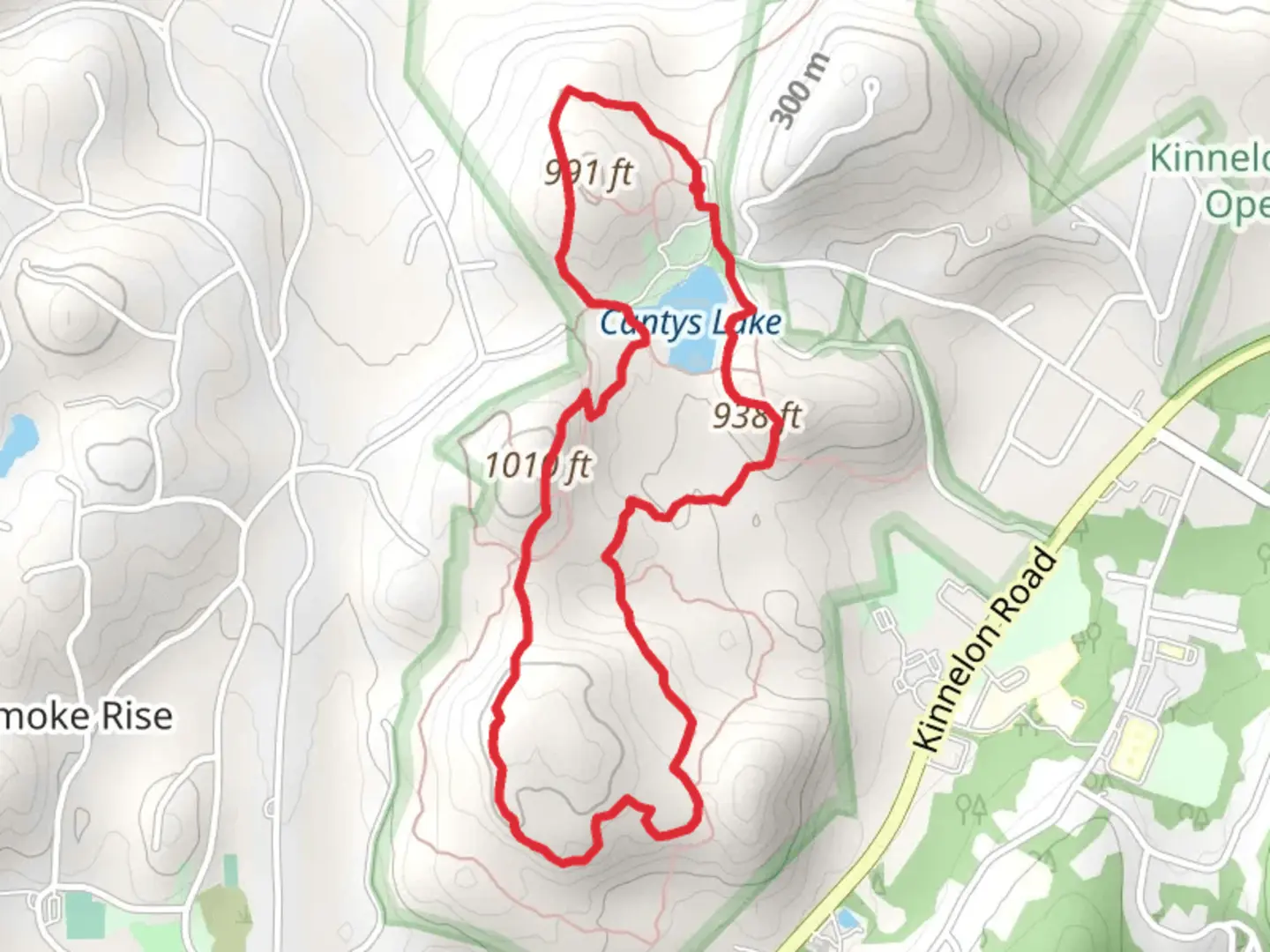 An image depicting the trail Cantys Lake and White Loop Trail and its surrounding area.