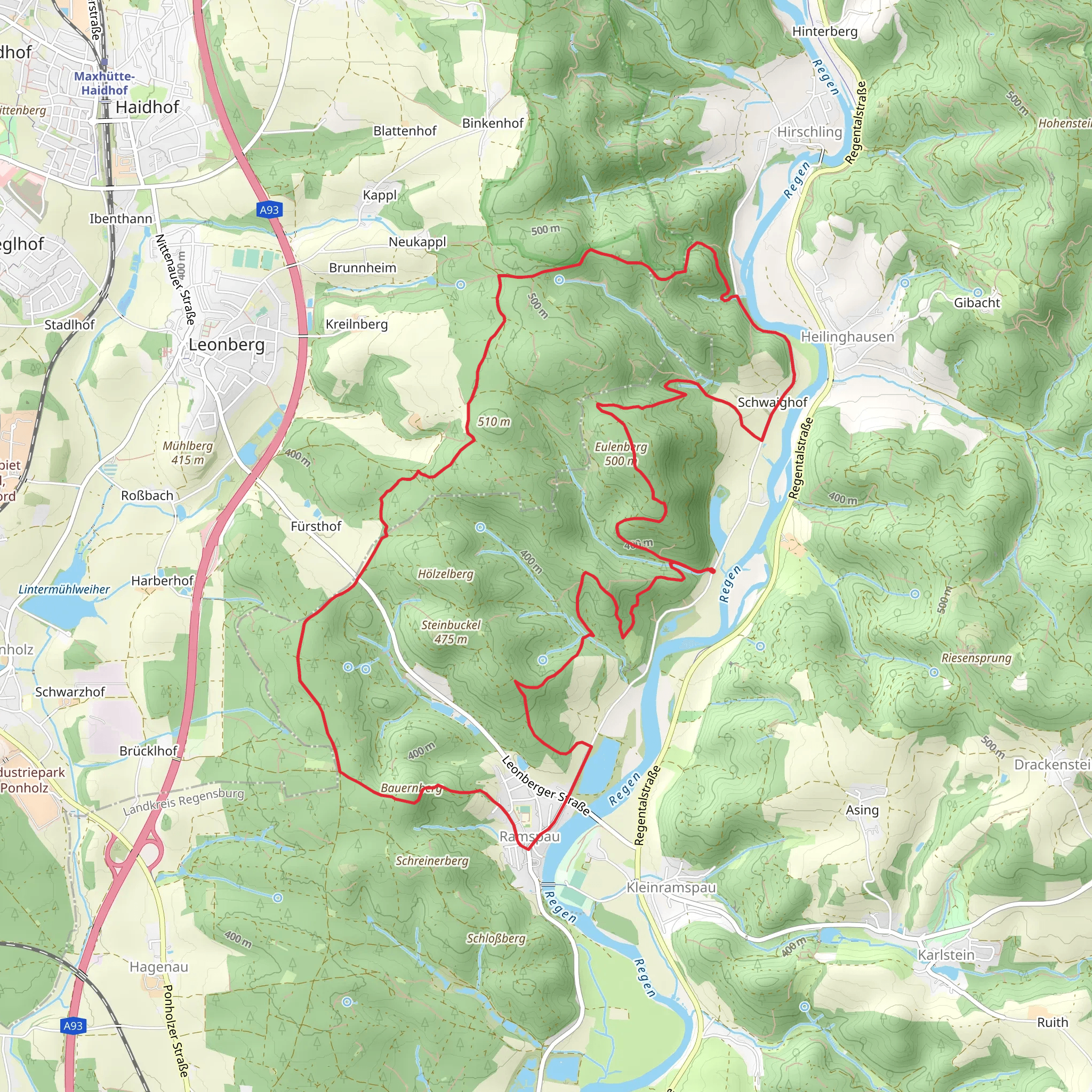 Schwaighof and Ramspau Loop via Eulenberg mobile static map