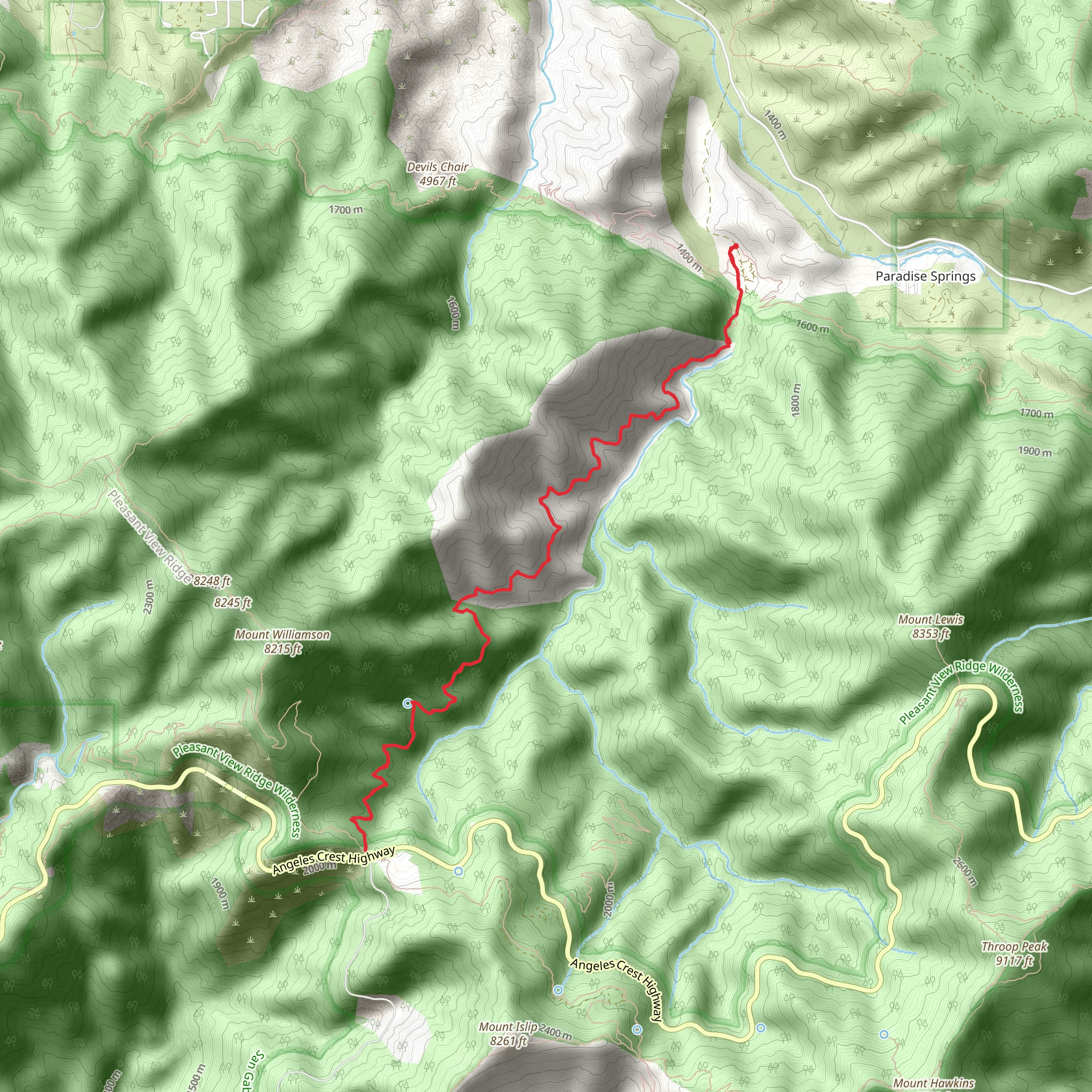 South Fork Trail mobile static map
