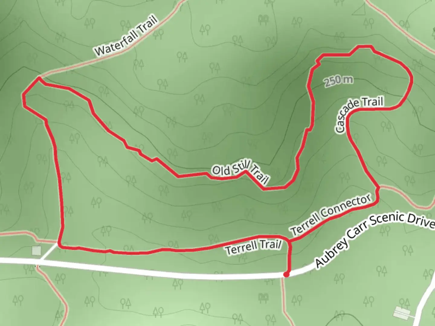 An image depicting the trail Old Still Loop Trail and its surrounding area.