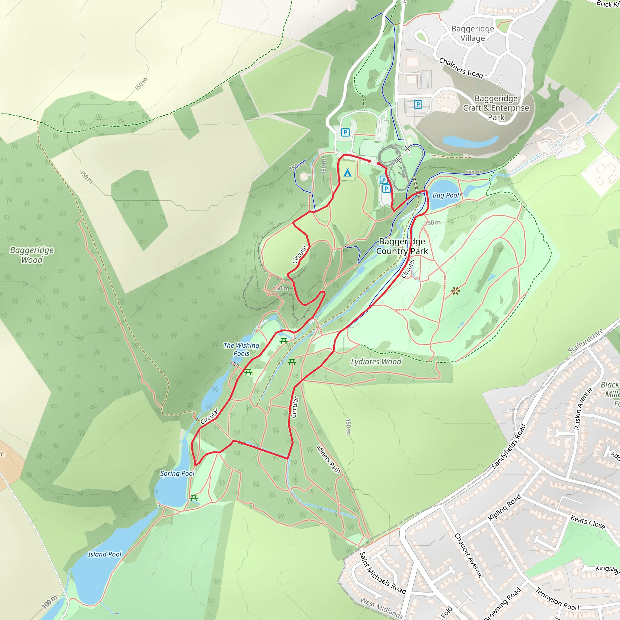 Spring Pool and Baggeridge Country Park mobile static map