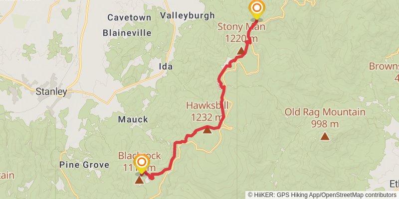 Appalachian Trail stage 96 Map