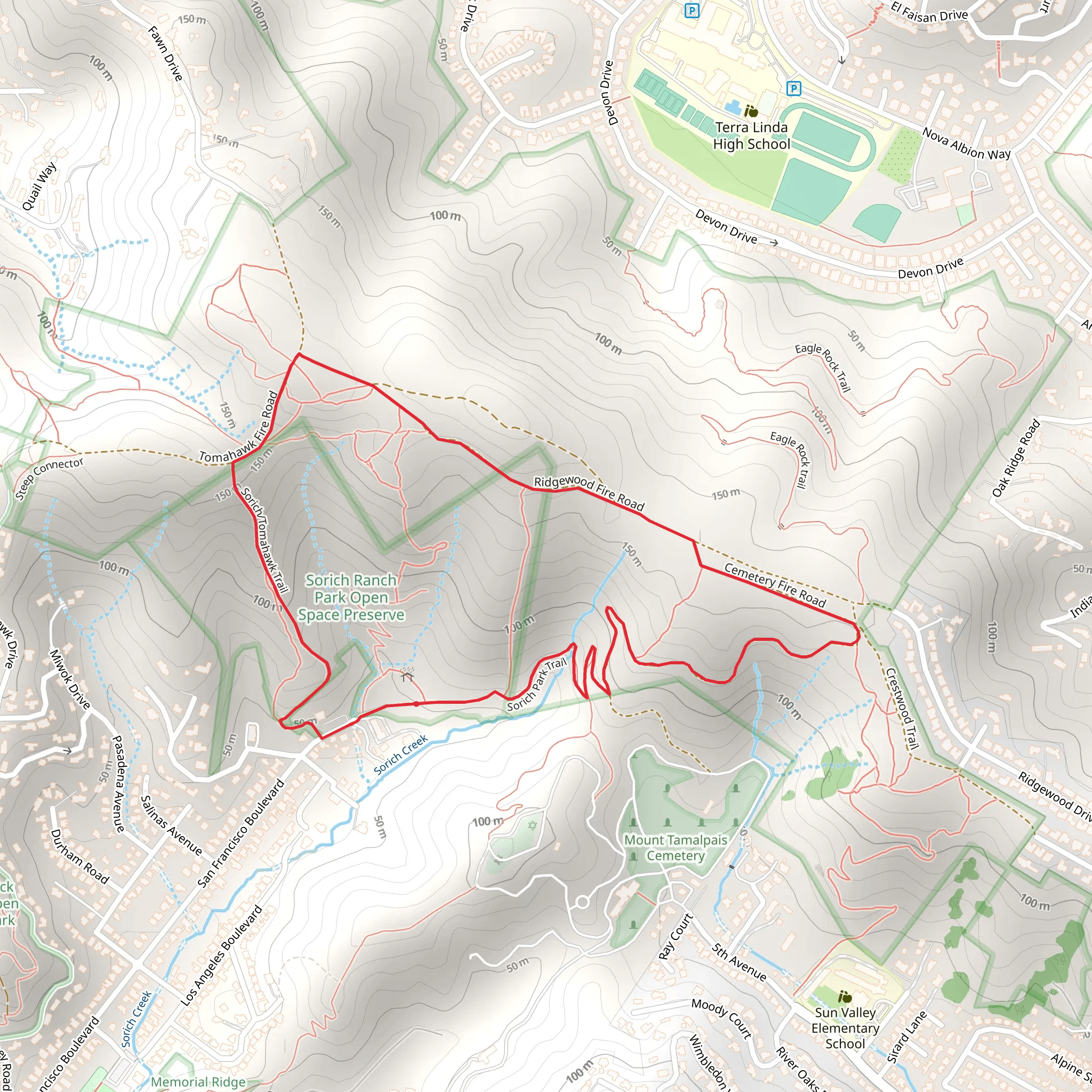 Sorich Park Loop Trail mobile static map