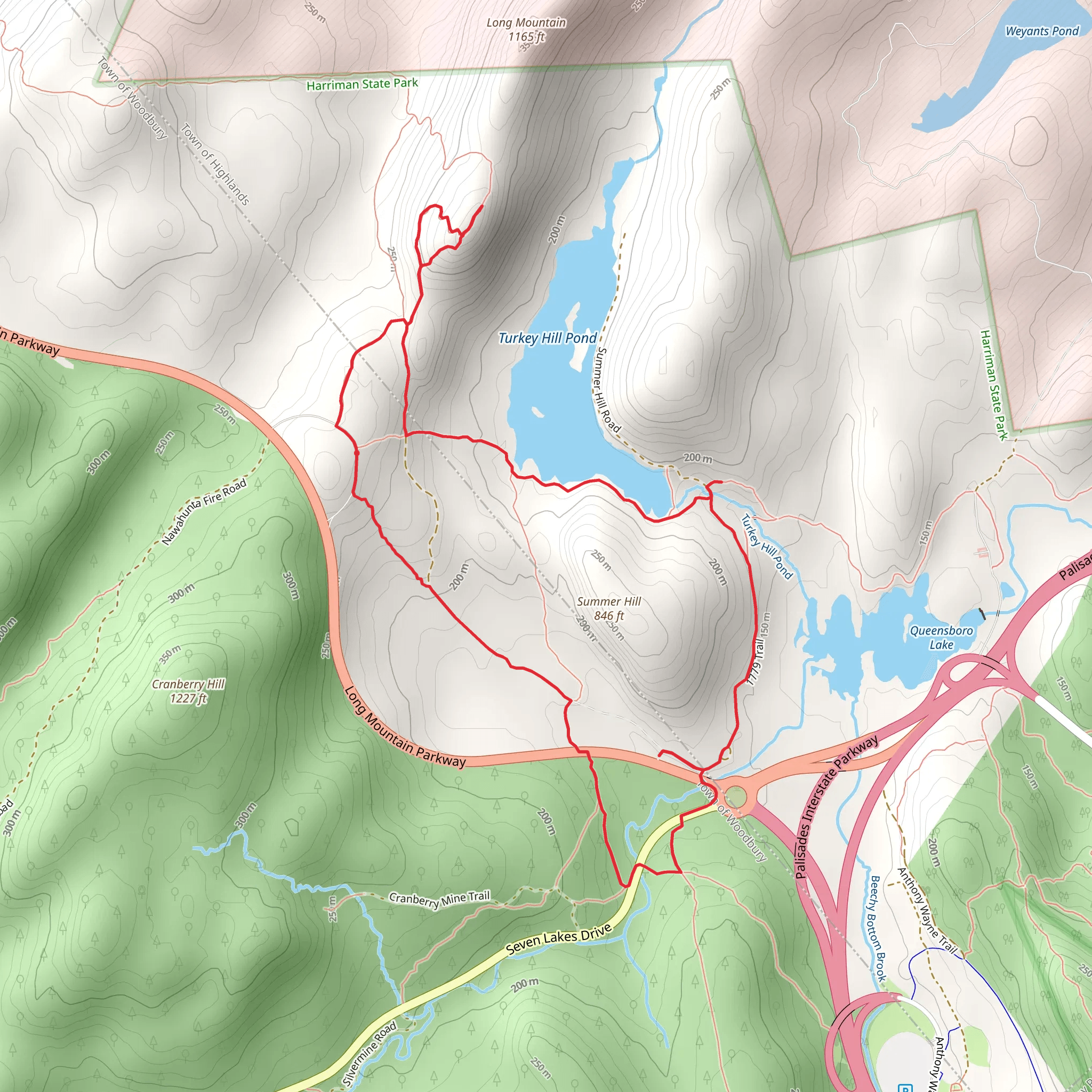 Turkey Hill Pond via Anthony Wayne Trail Loop mobile static map