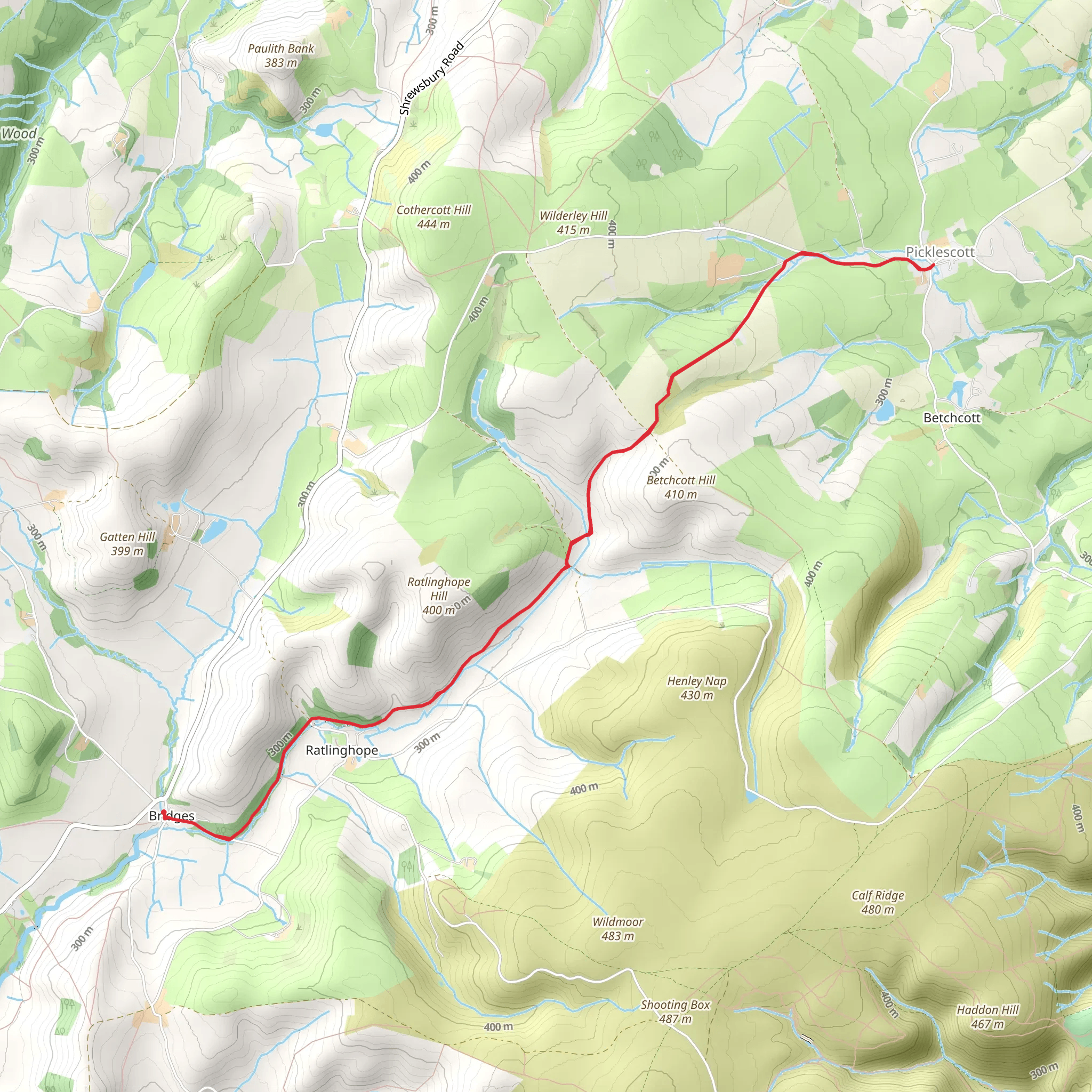 Bridges to Picklescott Walk mobile static map