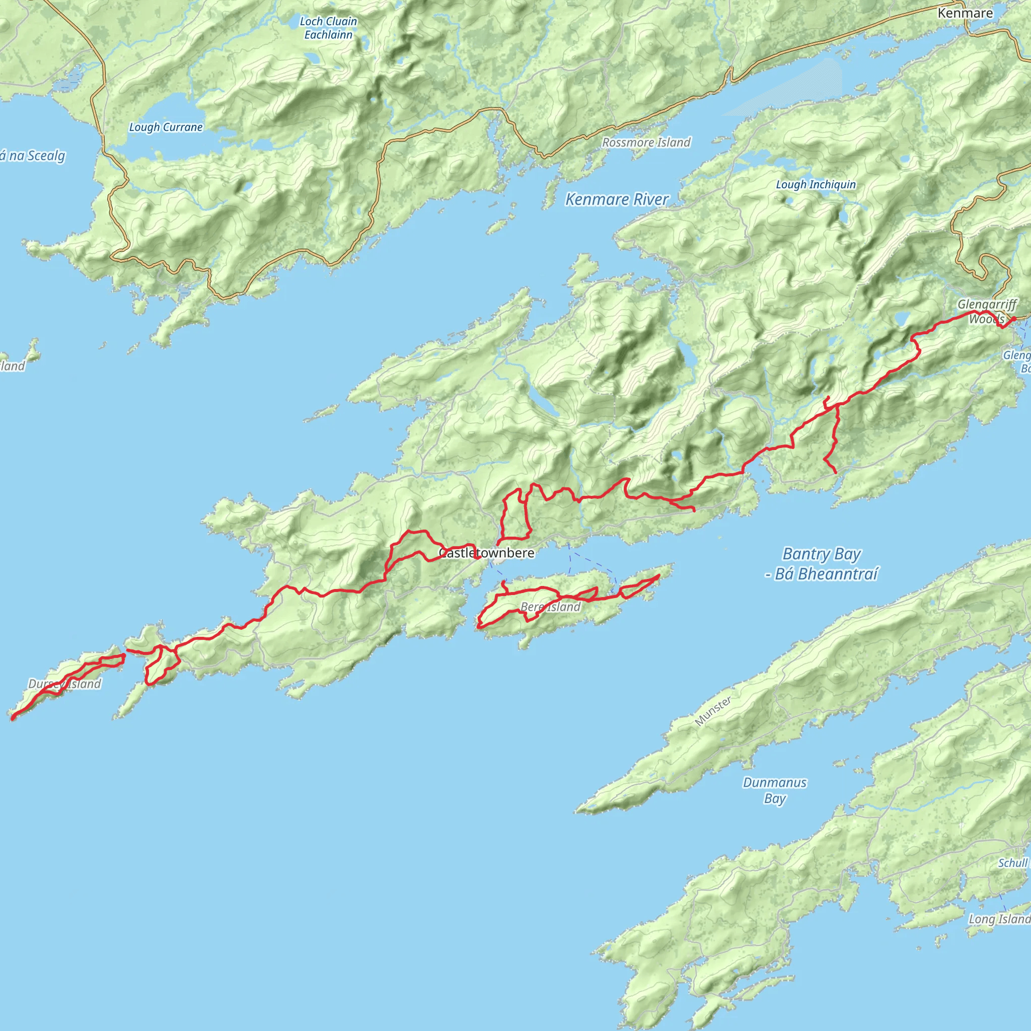 Beara Way 7-Day Moderate Tour (Hillwalk Tours) mobile static map