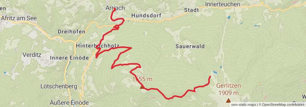 Alpe Adria Walk stage 20 Map