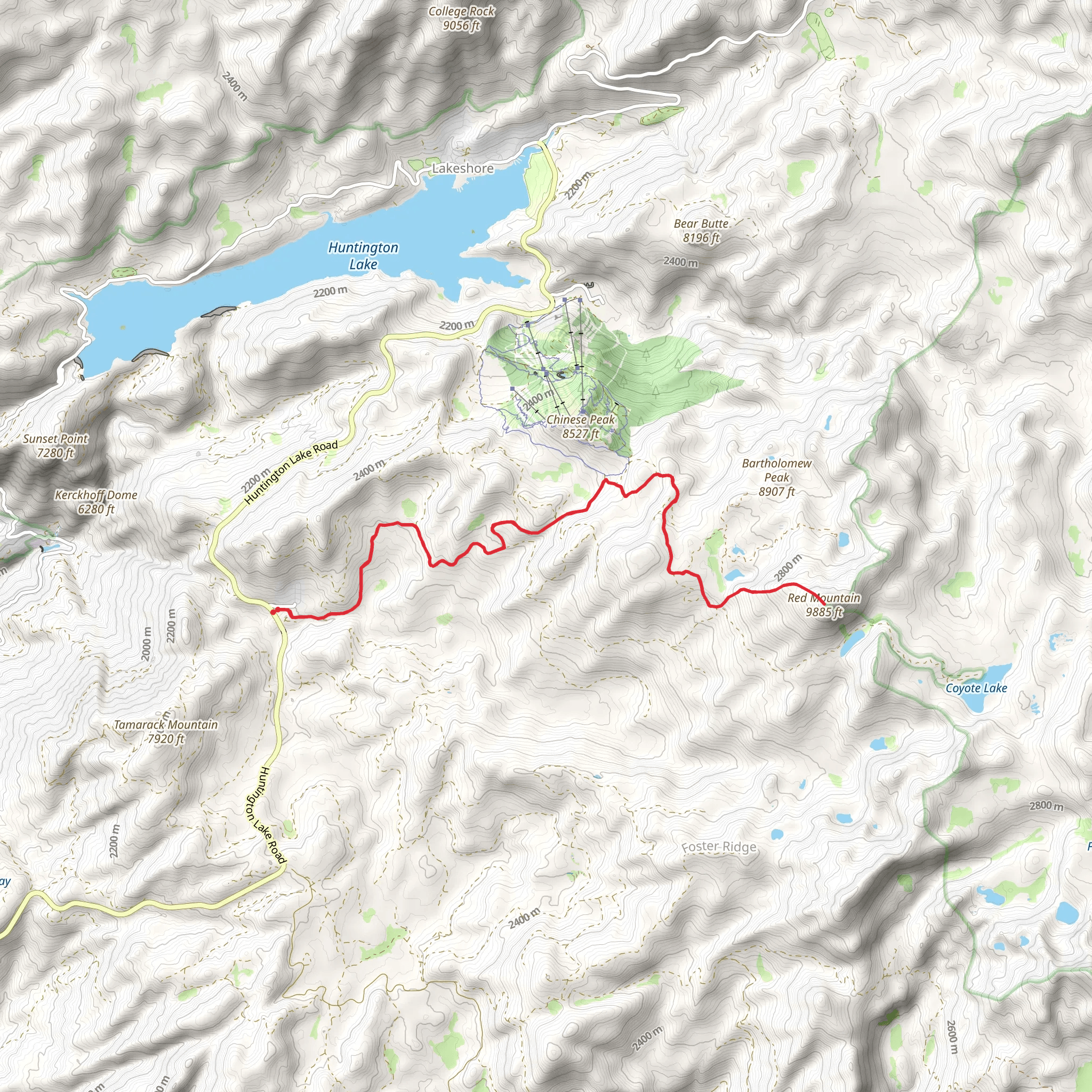Red Mountain Trail mobile static map