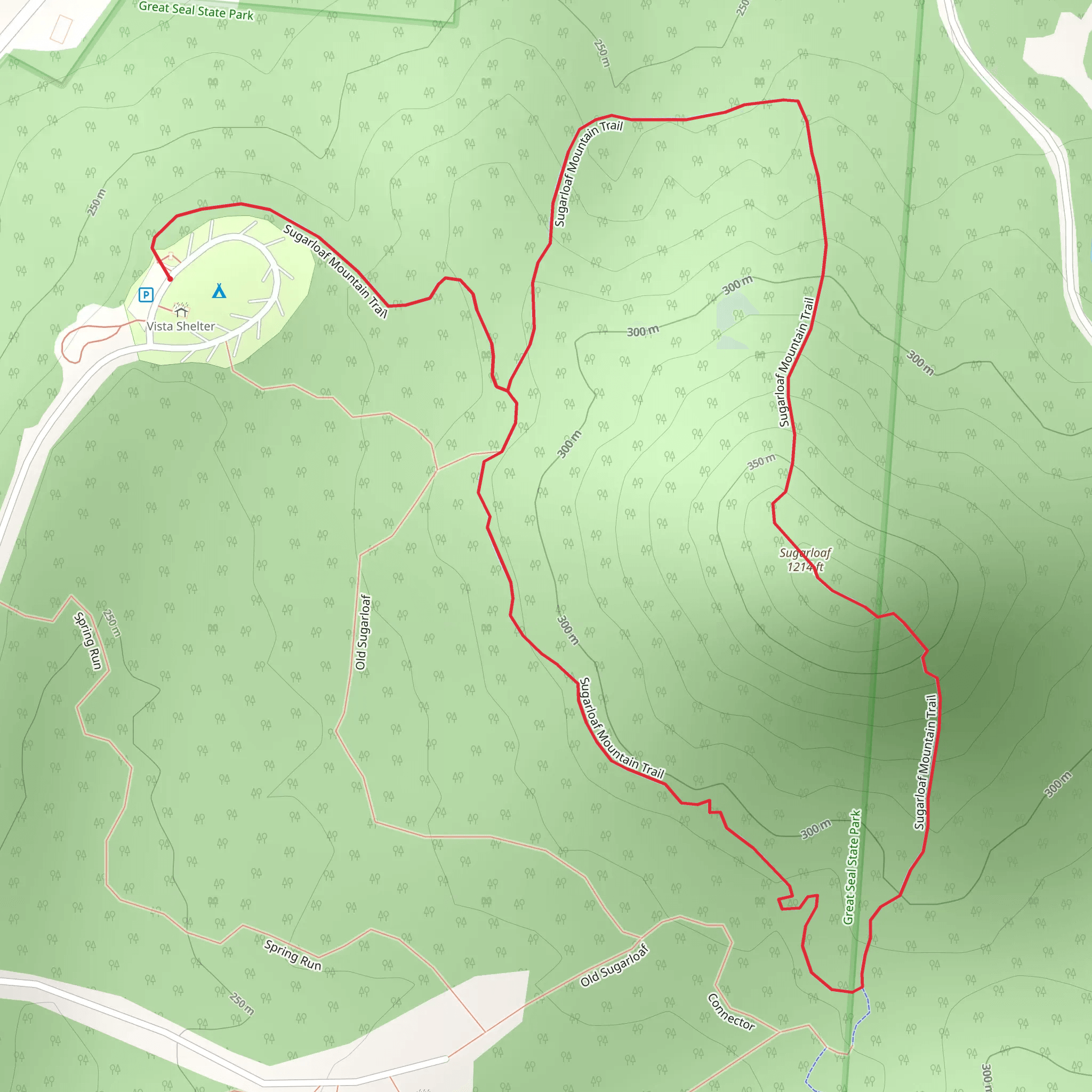 Sugarloaf Mountain Loop Trail mobile static map