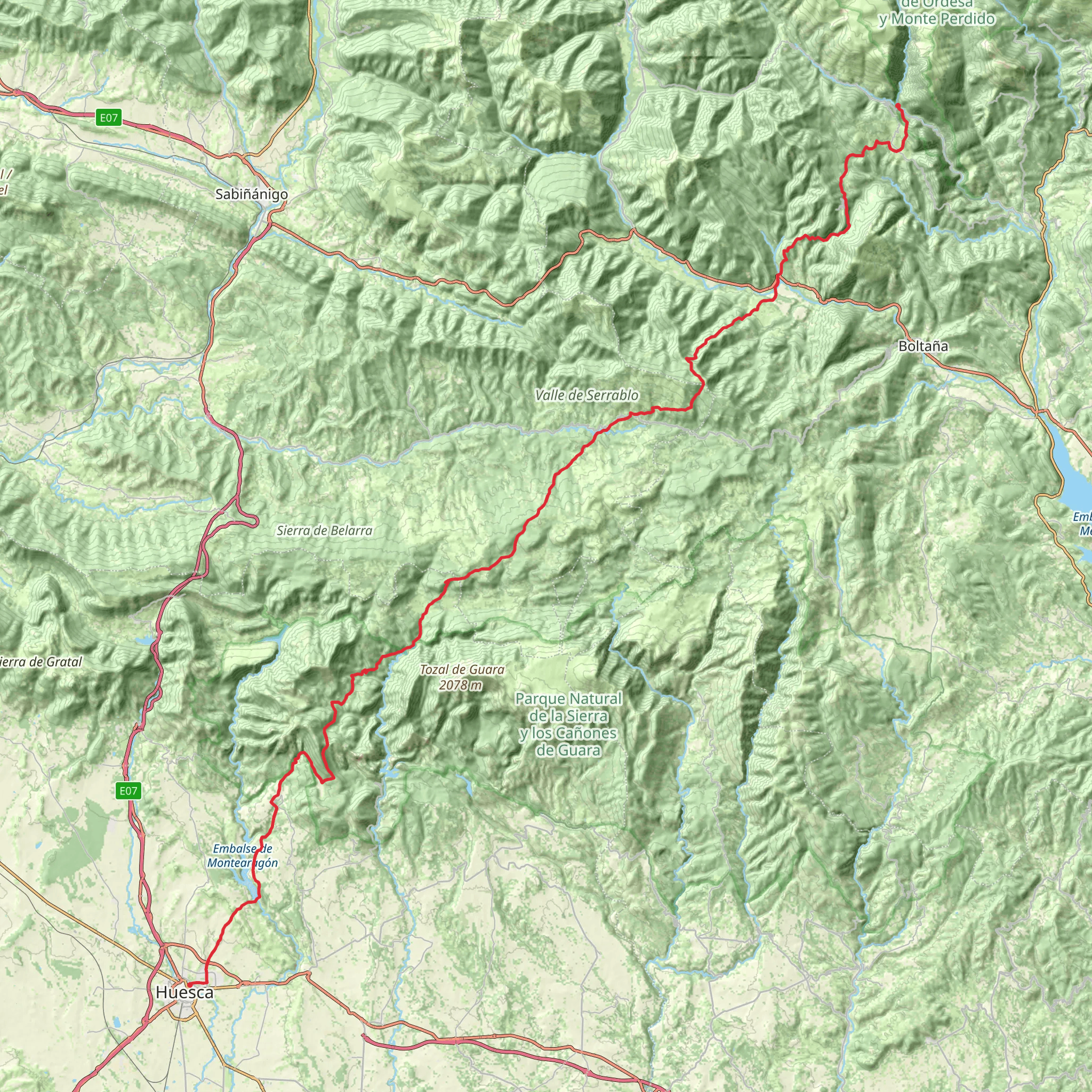 GR 268 Sendero de San Urbez mobile static map