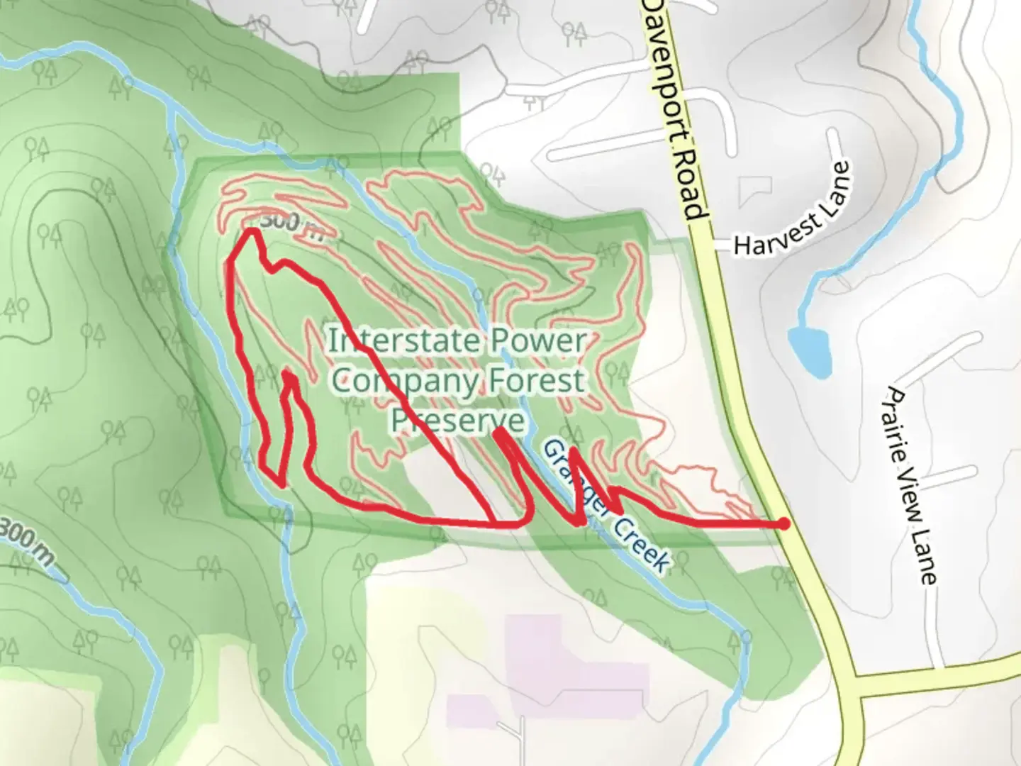 An image depicting the trail Granger Creek Loop and its surrounding area.