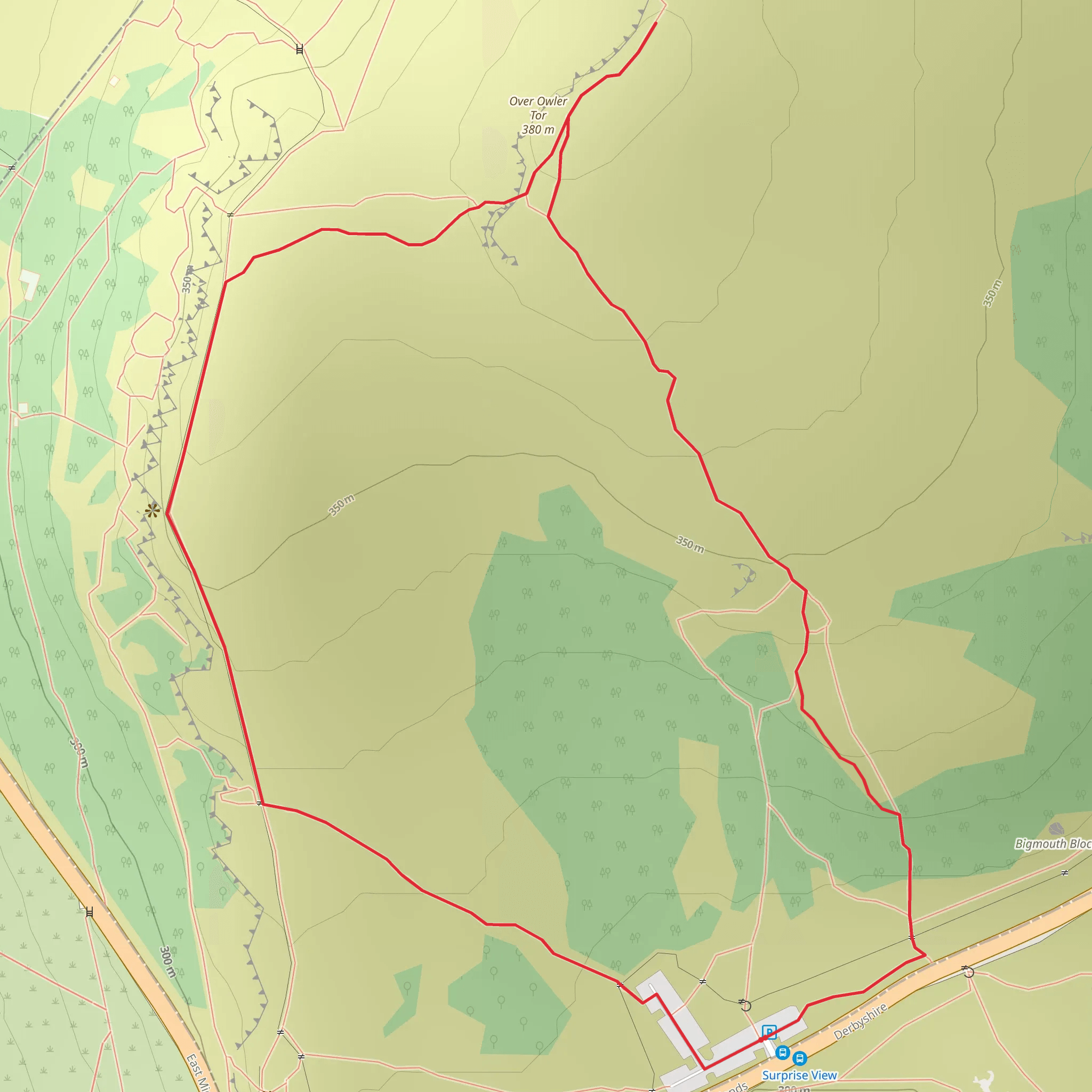 Over Owler Tor Loop mobile static map