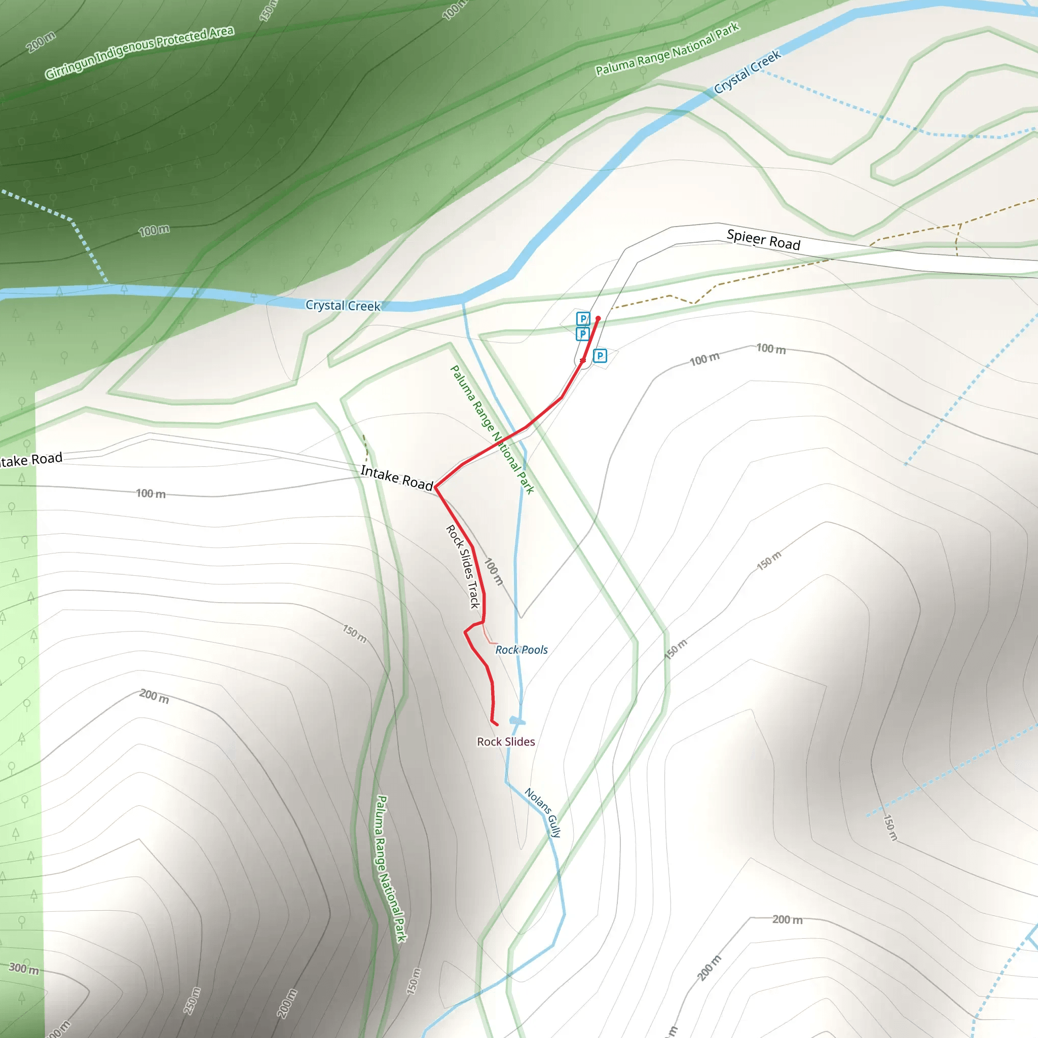 Rockslides Walking Track mobile static map