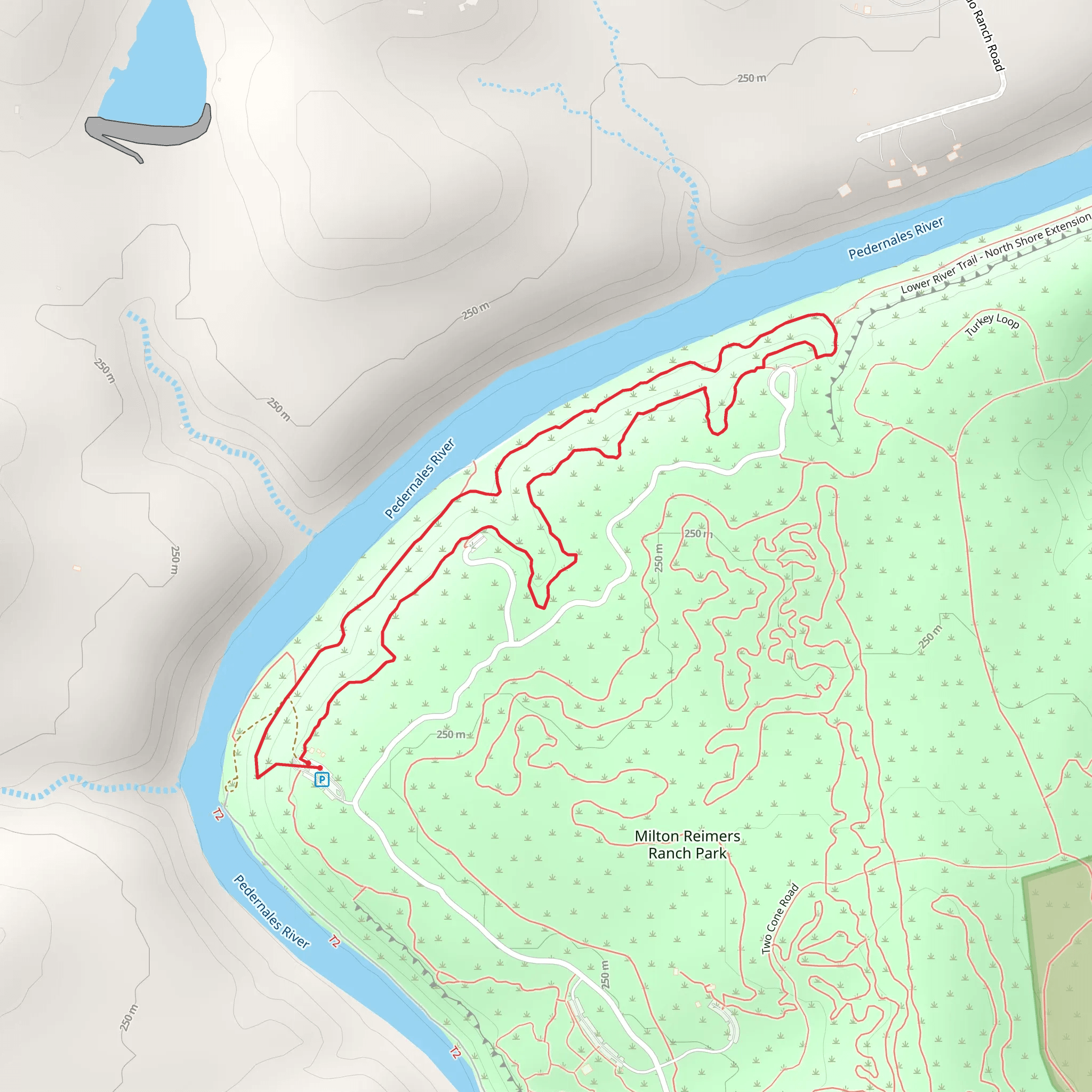 River Bluff to North Shore Granite Loop Trail mobile static map