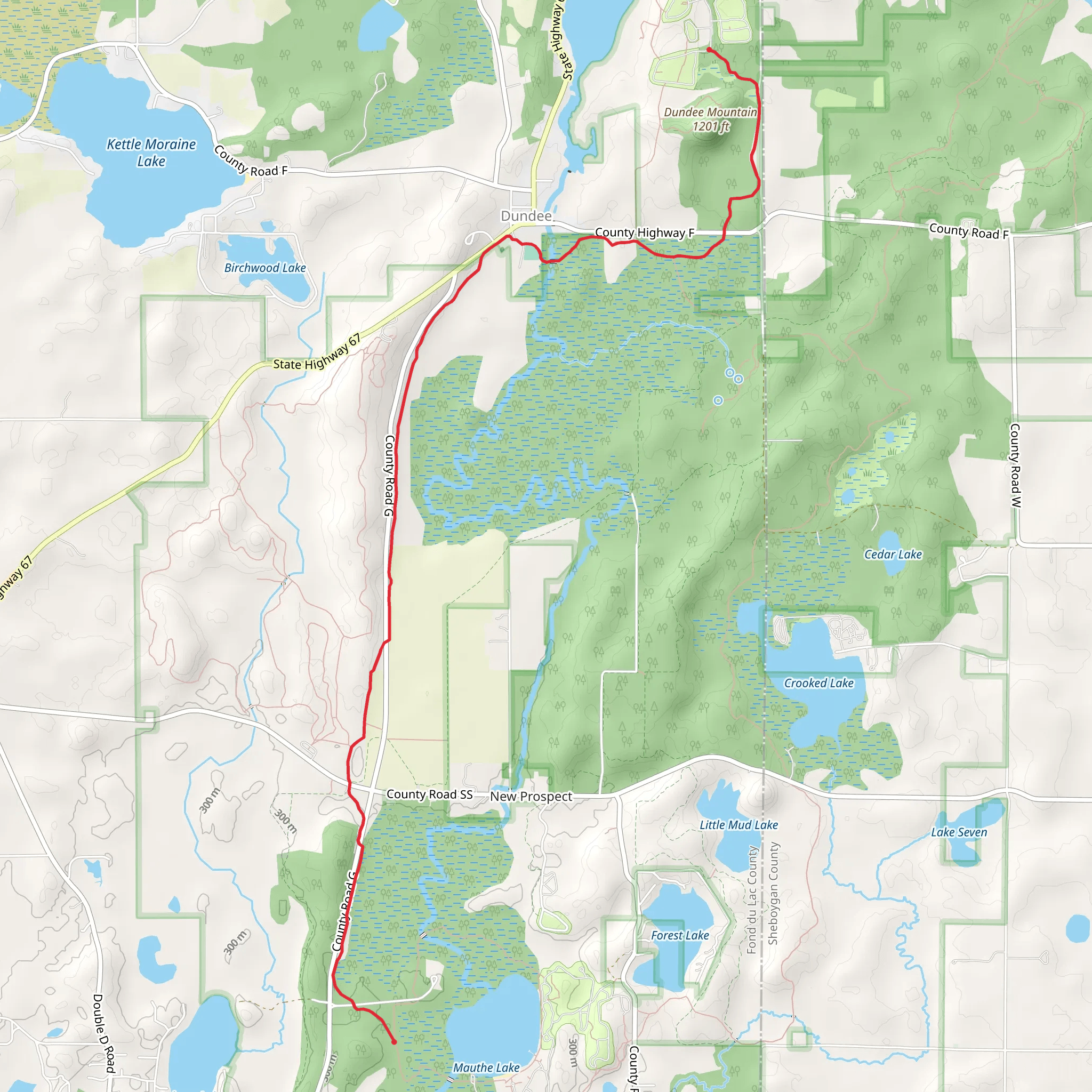Lake to Lake Trail mobile static map