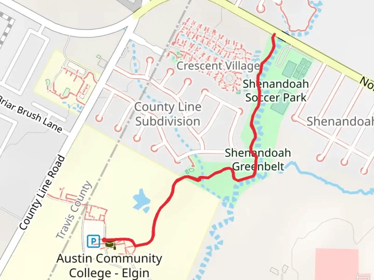 An image depicting the trail Shenandoah Greenbelt and its surrounding area.