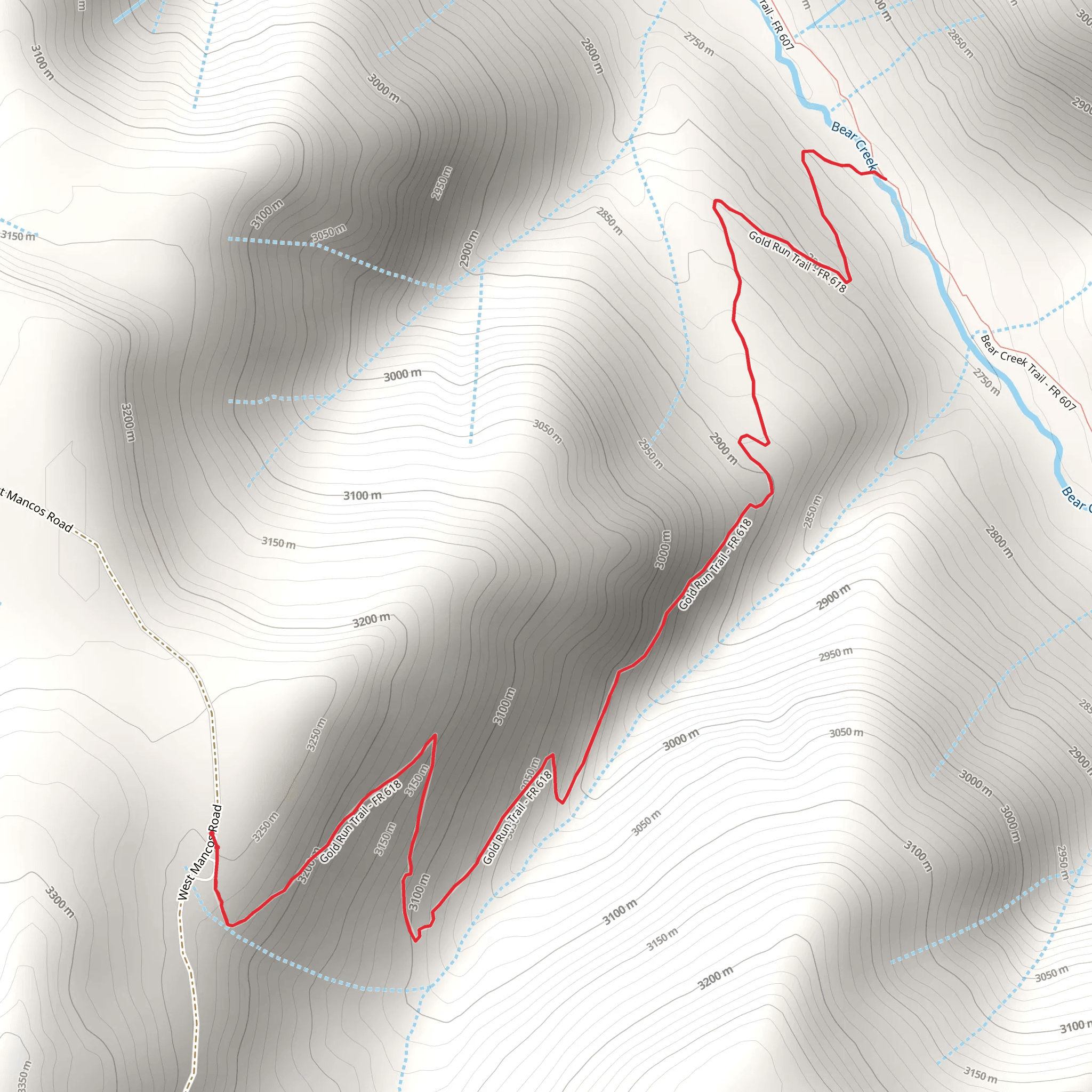 Gold Run Trail mobile static map