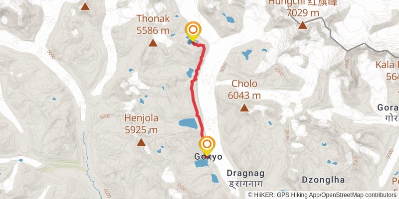 Everest Base Camp 3 Passes Trek spur 2 Map
