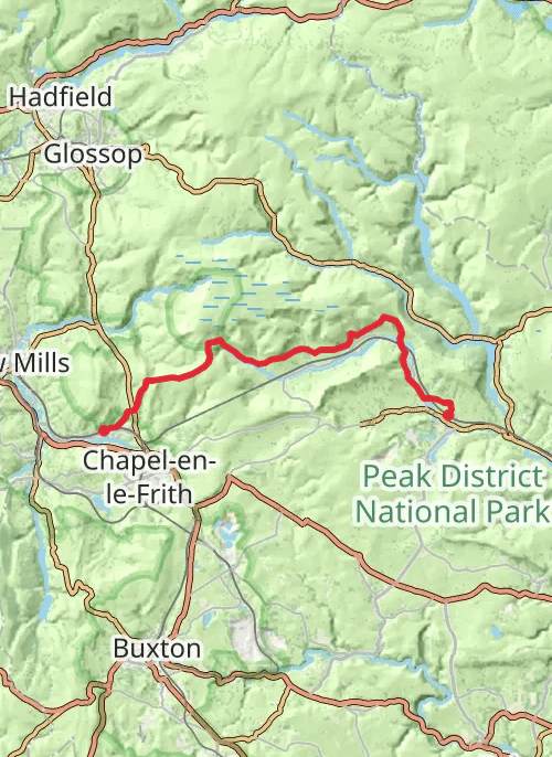 Steel Cotton Rail Trail Leg 3 - Hope to Chinley mobile static map