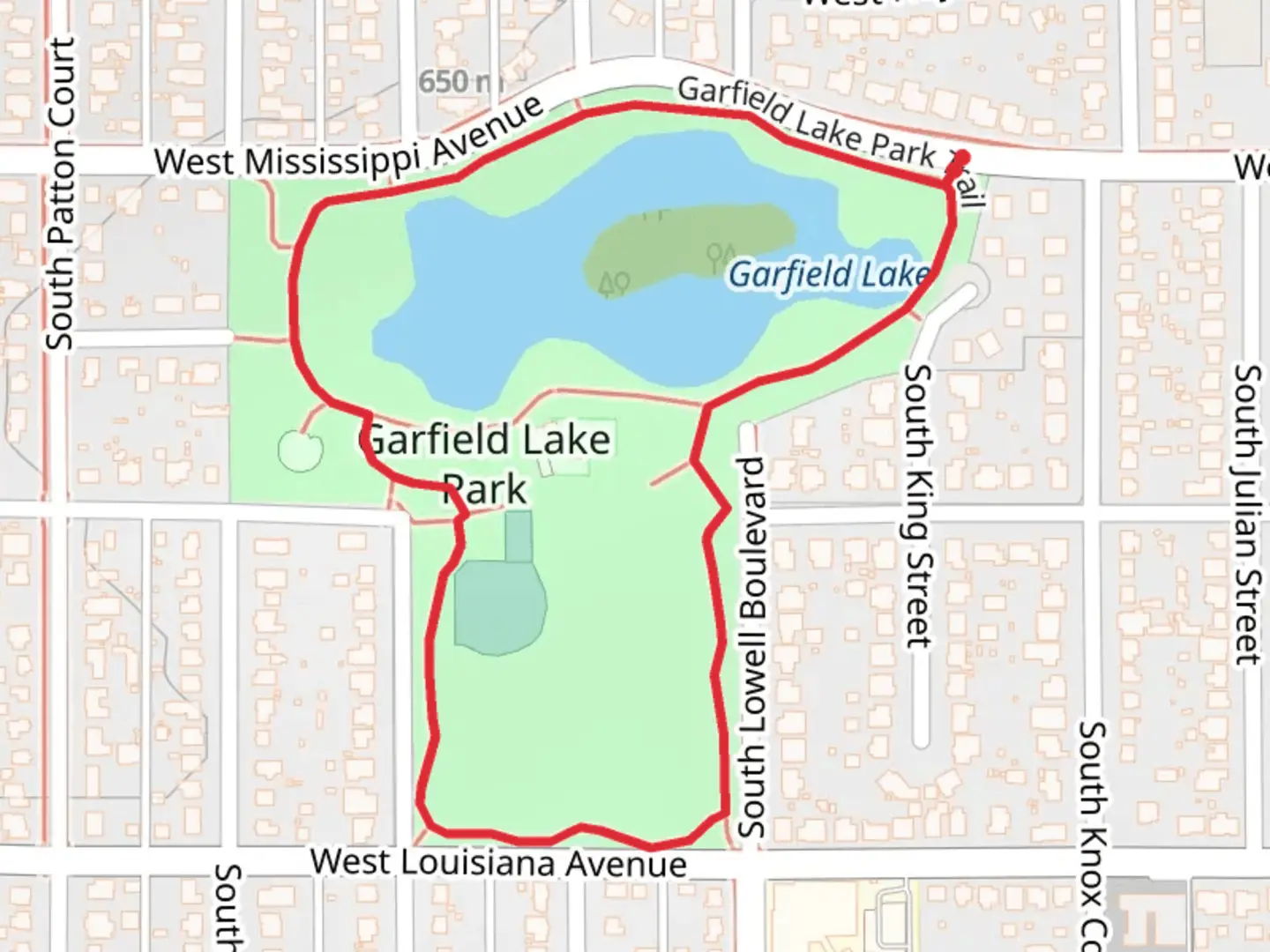 An image depicting the trail Garfield Lake Loop and its surrounding area.