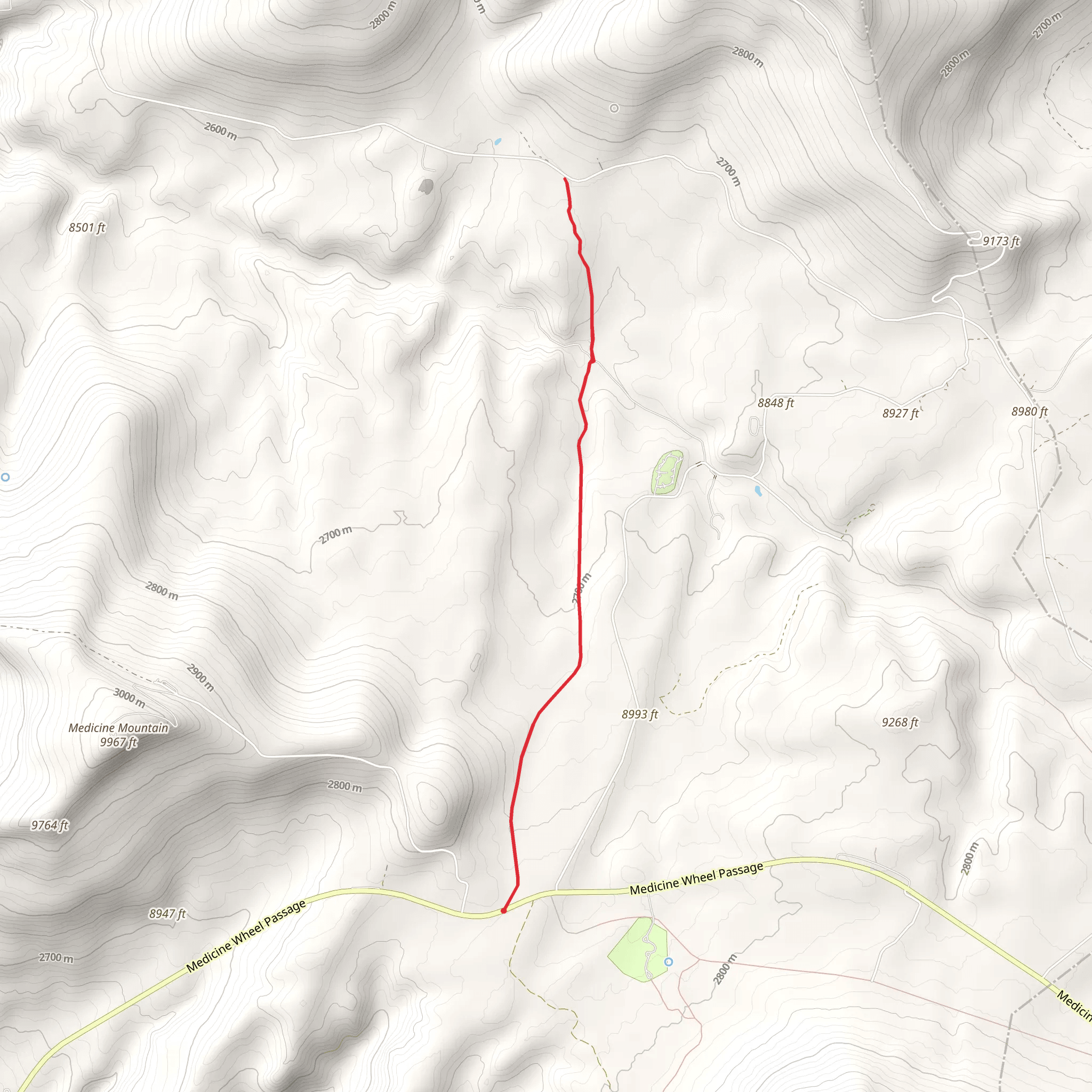 Medicine Wheel Passage Trail mobile static map