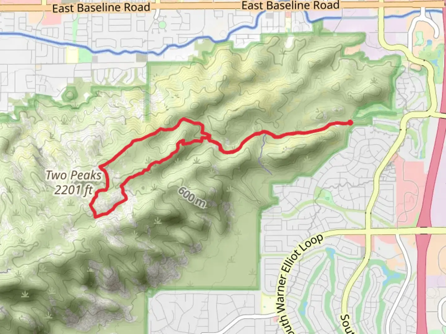 An image depicting the trail Fat Man's Pass - Mormon Loop via Maricopa Trail and its surrounding area.