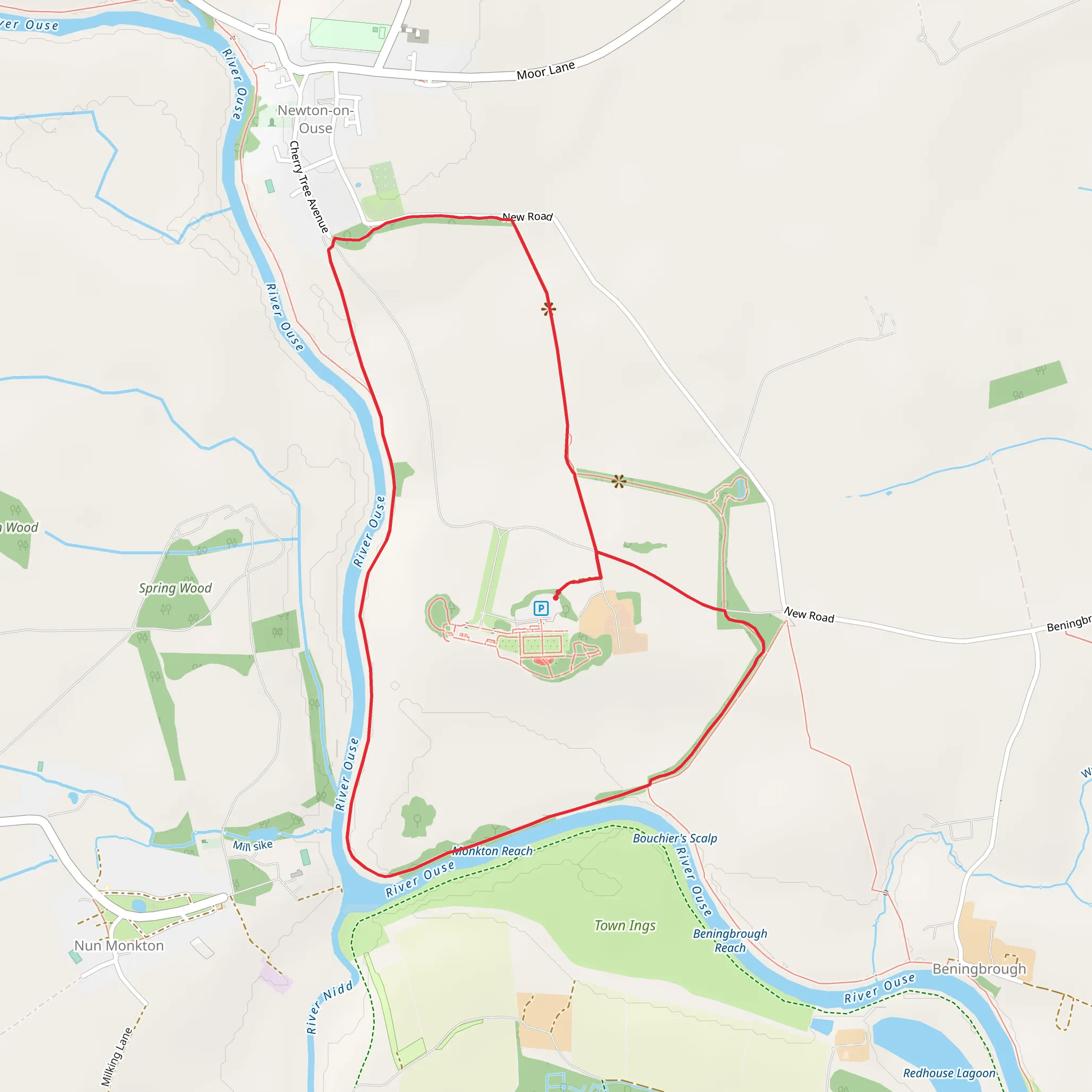 Beningbrough River Walk mobile static map