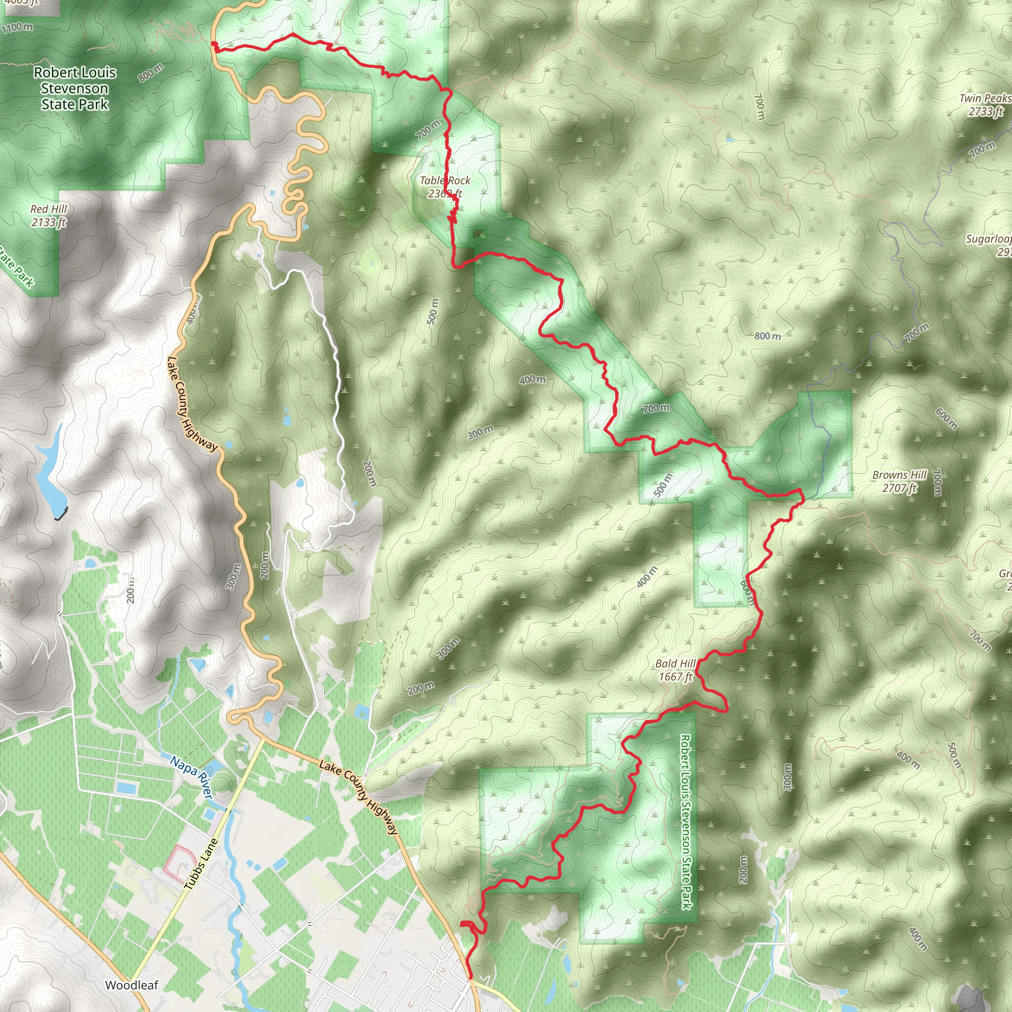 Table Rock Trail - Lake County Highway mobile static map