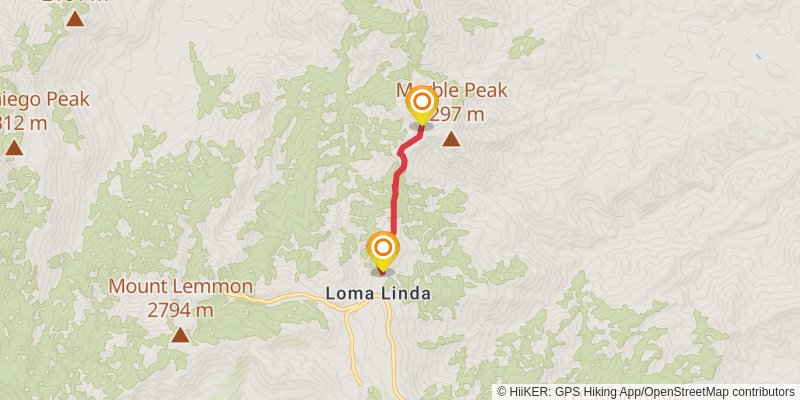 Oracle Ridge Trail stage 2 Map