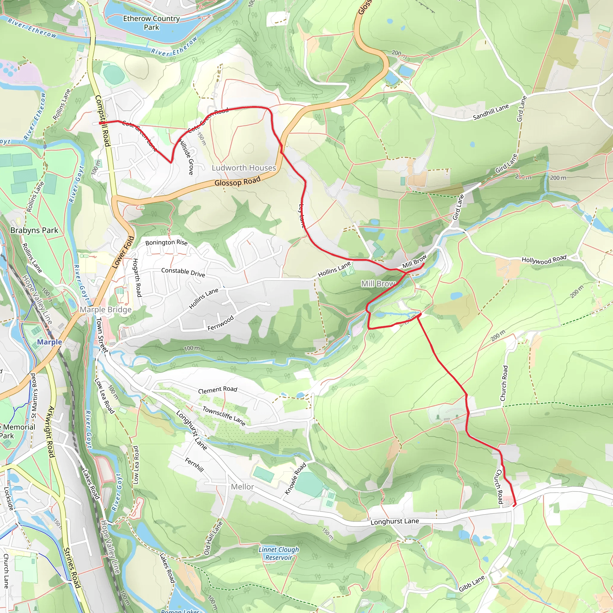 Mill Brow mobile static map