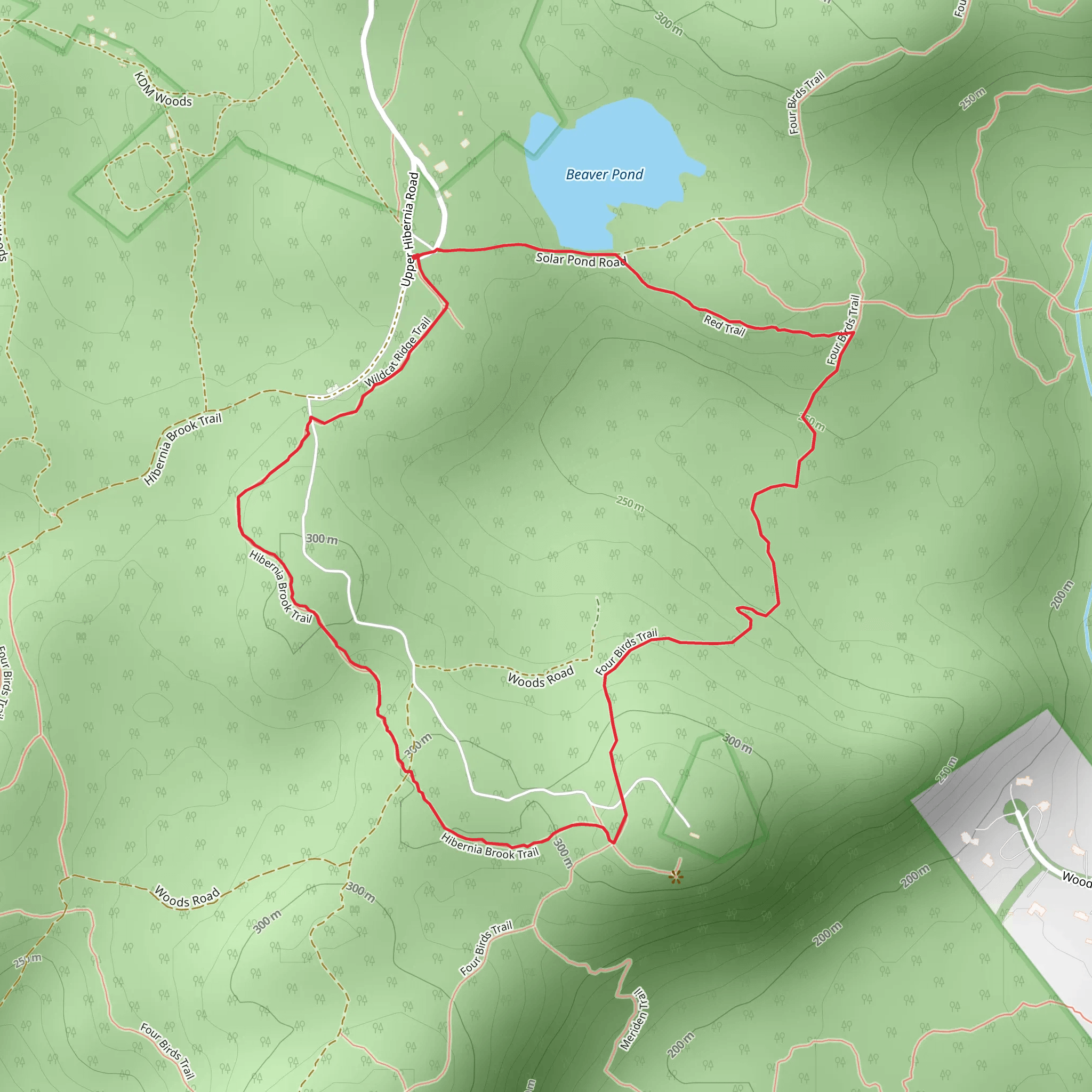 Four Birds Trail - White and Fly Way Spur Trail - Orange Loop mobile static map