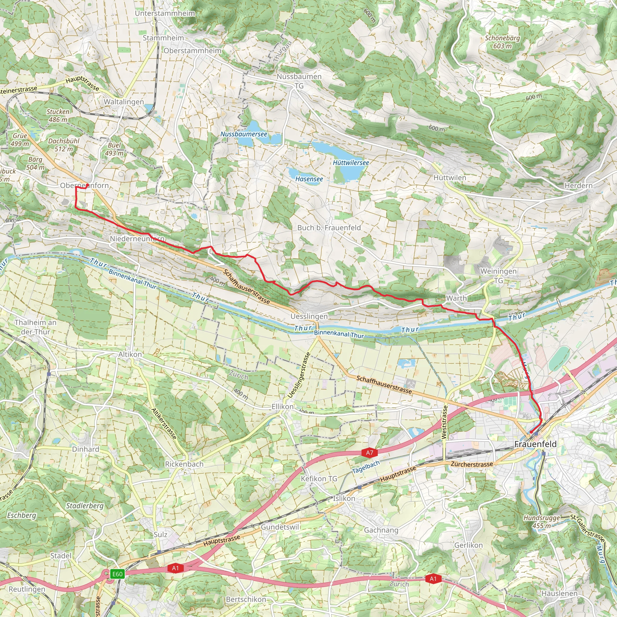Oberneunforn - Frauenfeld Trail mobile static map