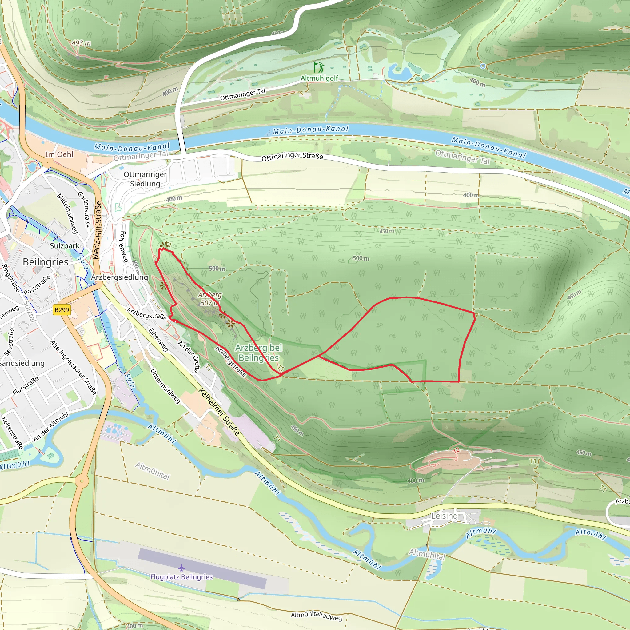 Arzberg and Waldlehrpfad Arzberg Loop mobile static map