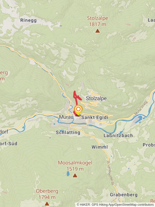 Käferweg Trail via Murau mobile static map